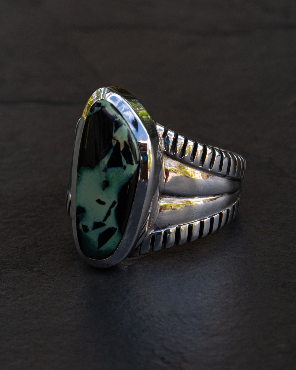 Size 11.5 High Grade San Pedro Variscite Statement Ring