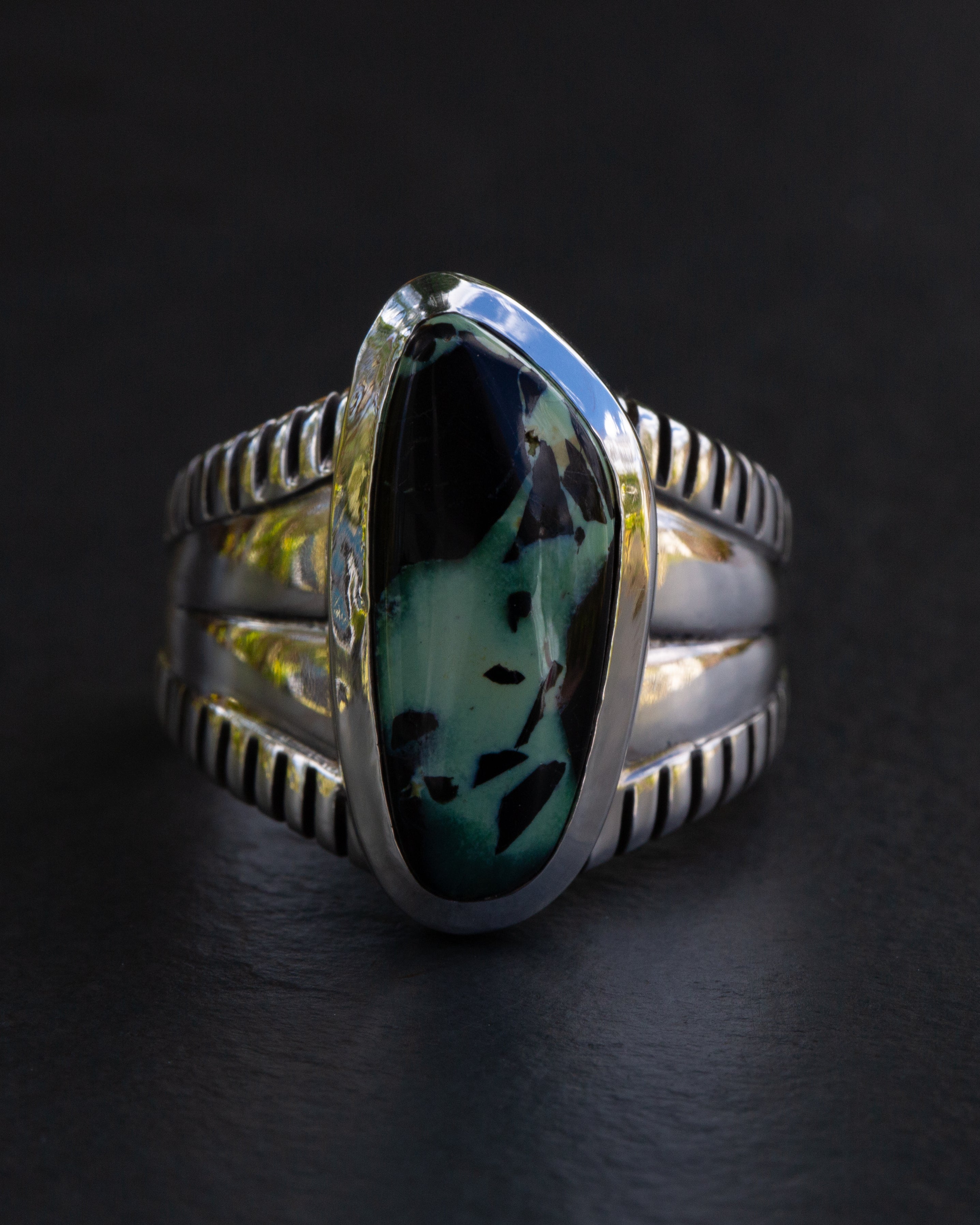 Size 11.5 High Grade San Pedro Variscite Statement Ring