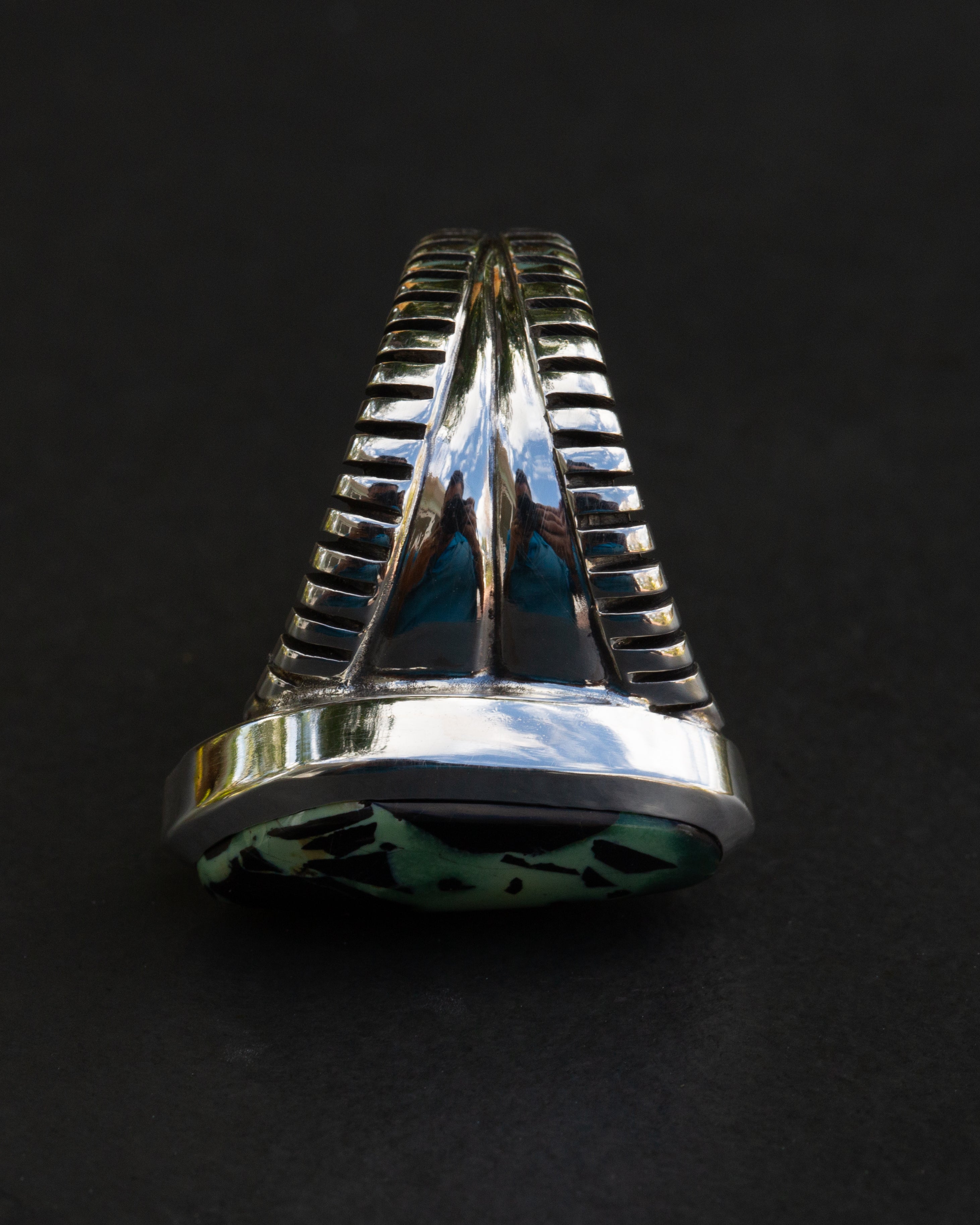 Size 11.5 High Grade San Pedro Variscite Statement Ring