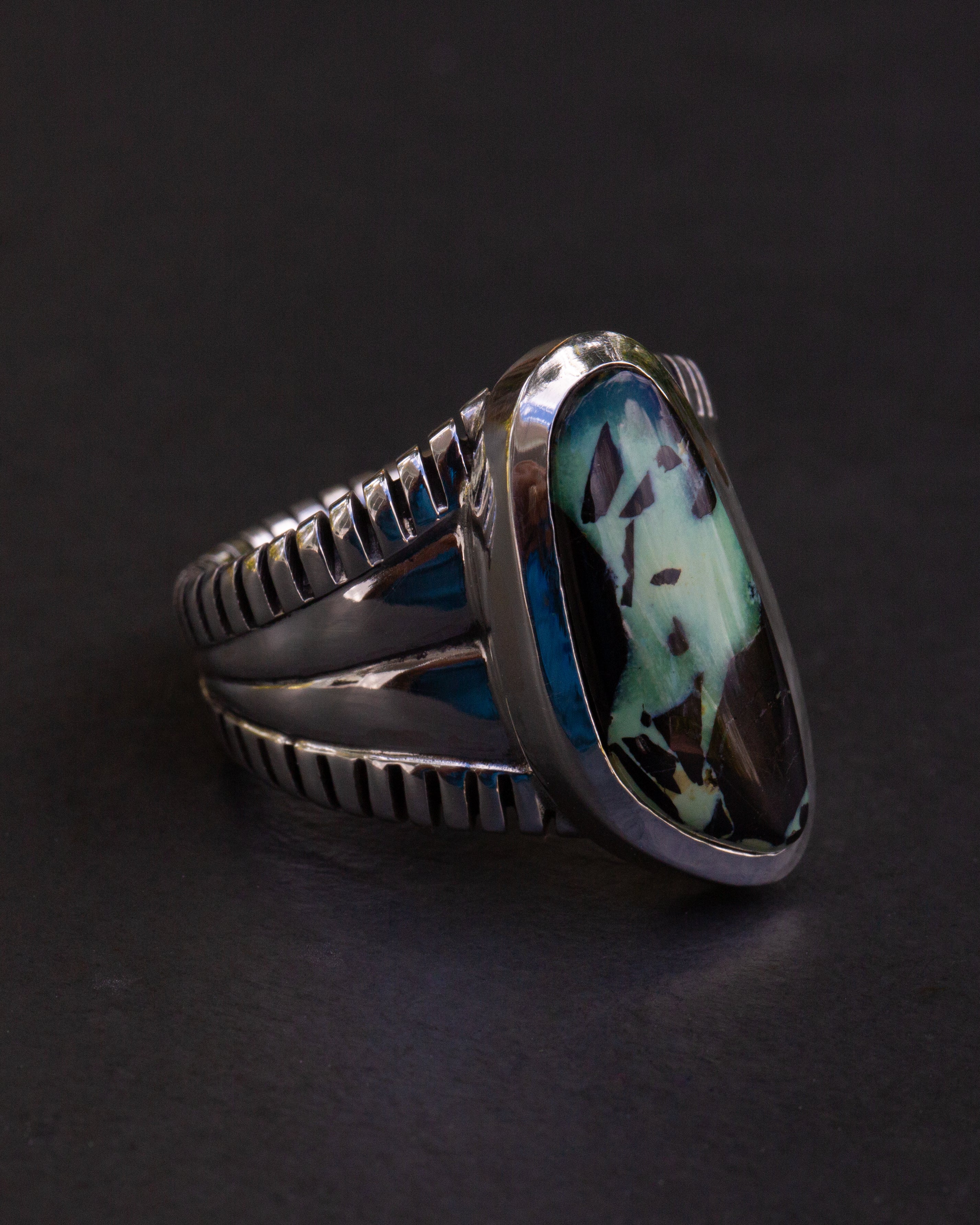 Size 11.5 High Grade San Pedro Variscite Statement Ring