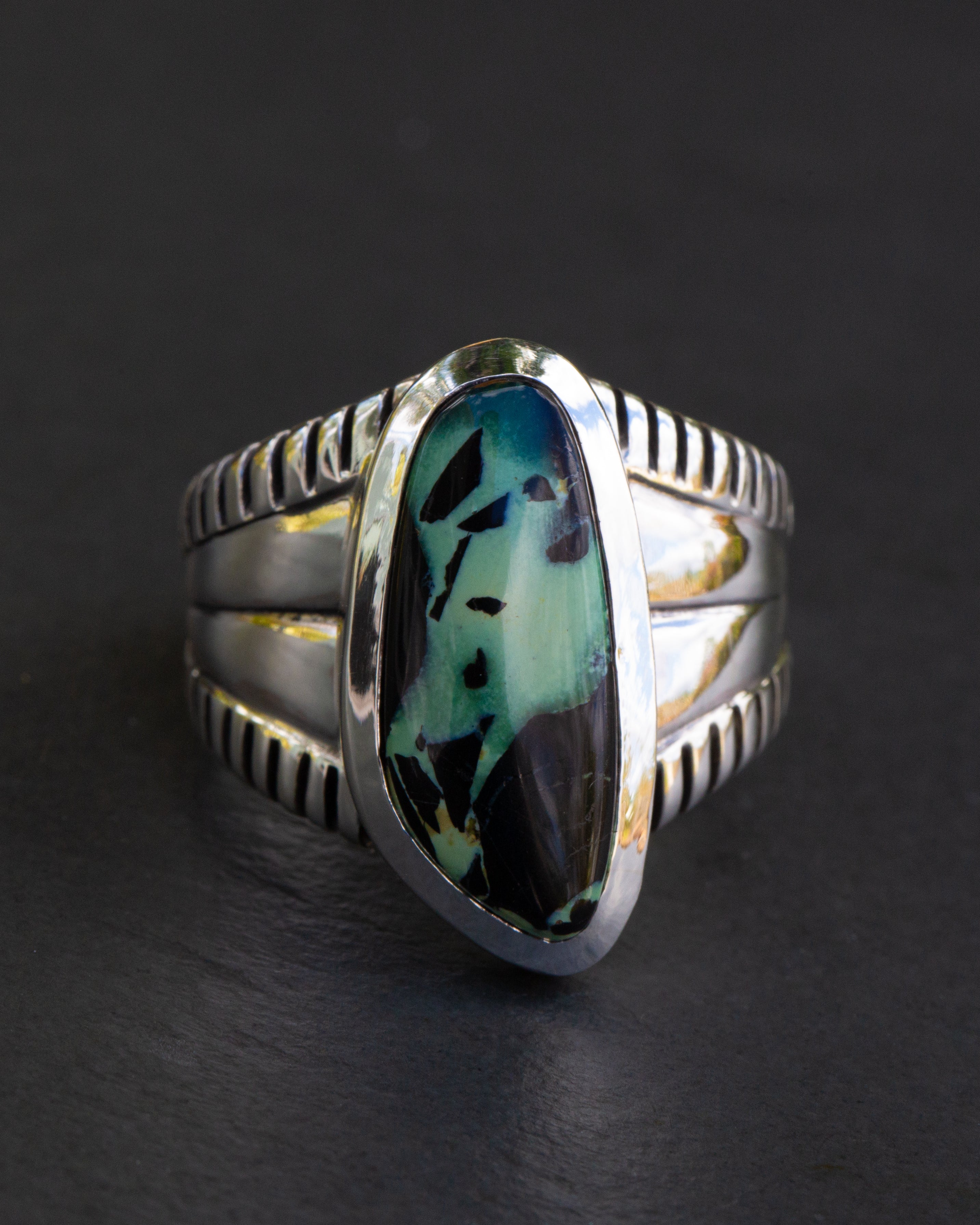 Size 11.5 High Grade San Pedro Variscite Statement Ring