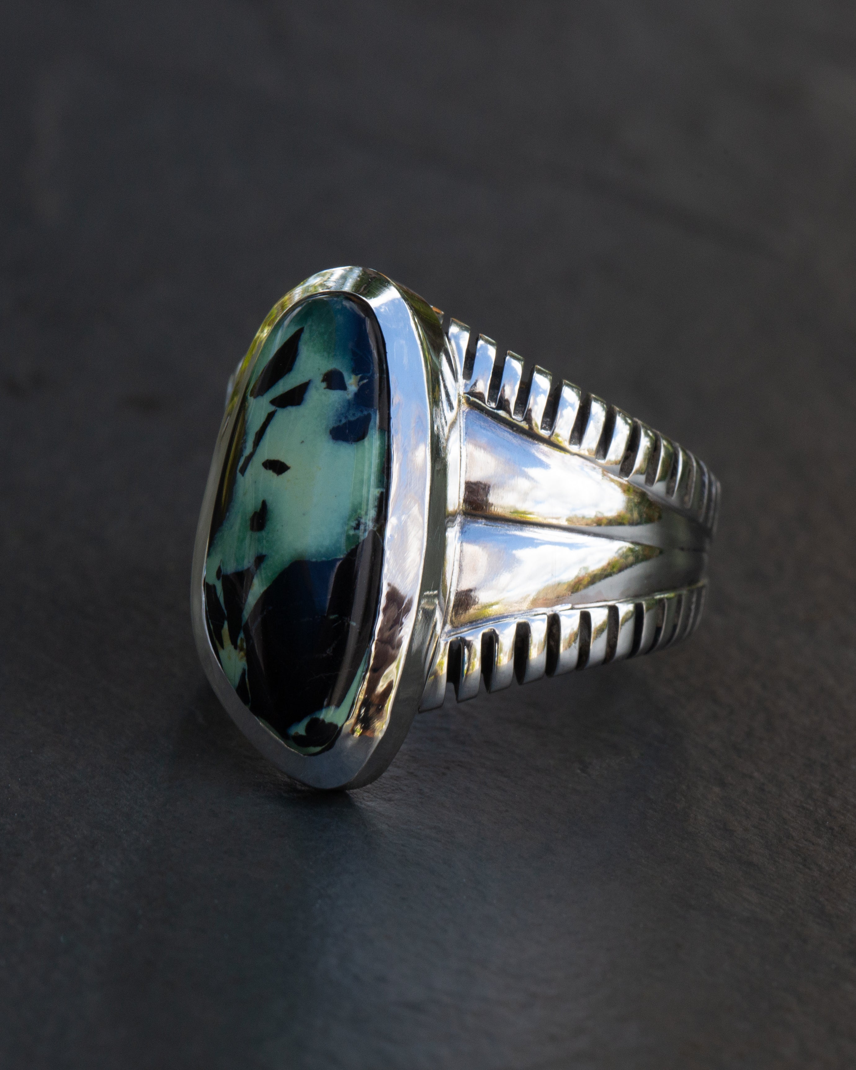 Size 11.5 High Grade San Pedro Variscite Statement Ring