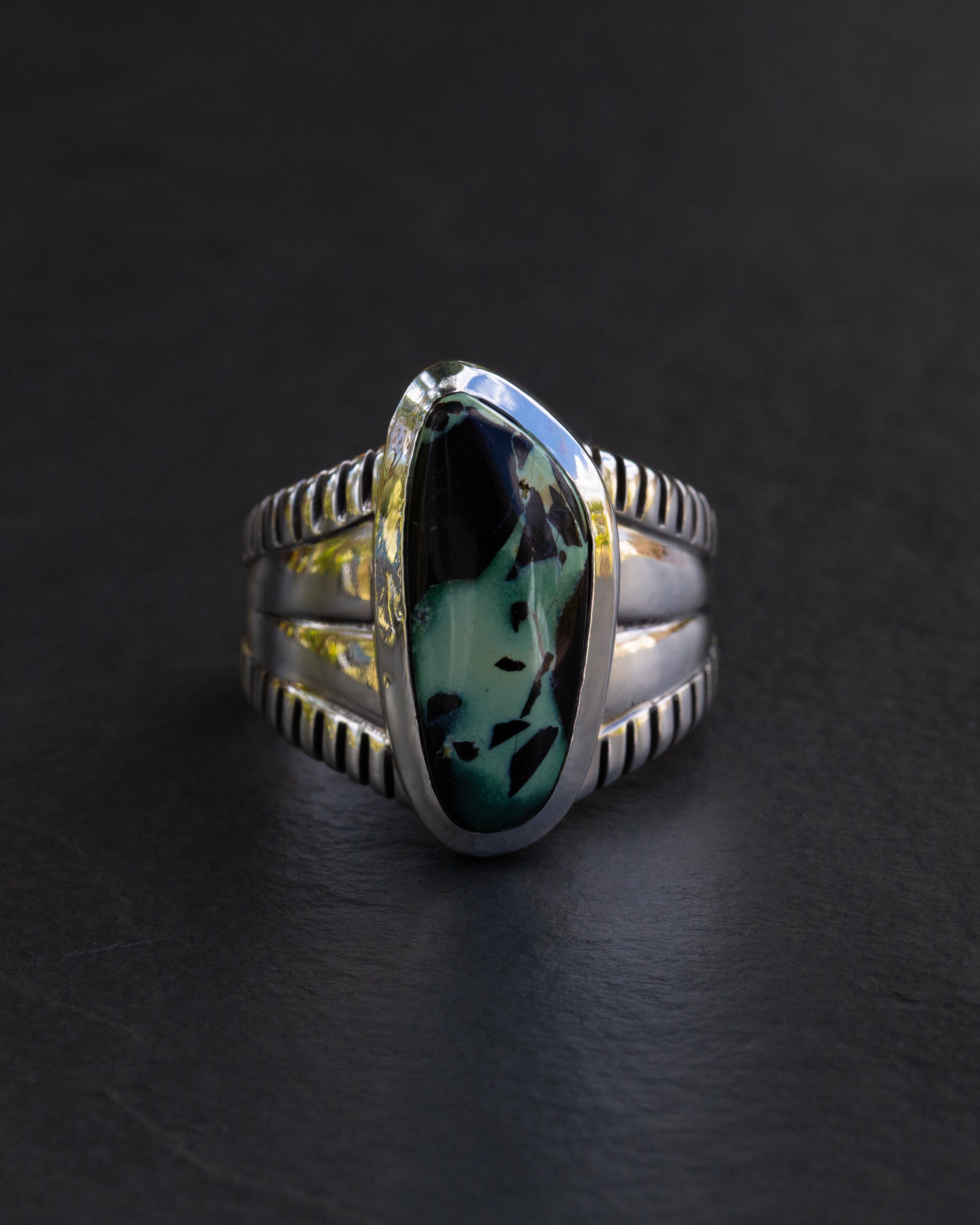 Size 11.5 High Grade San Pedro Variscite Statement Ring