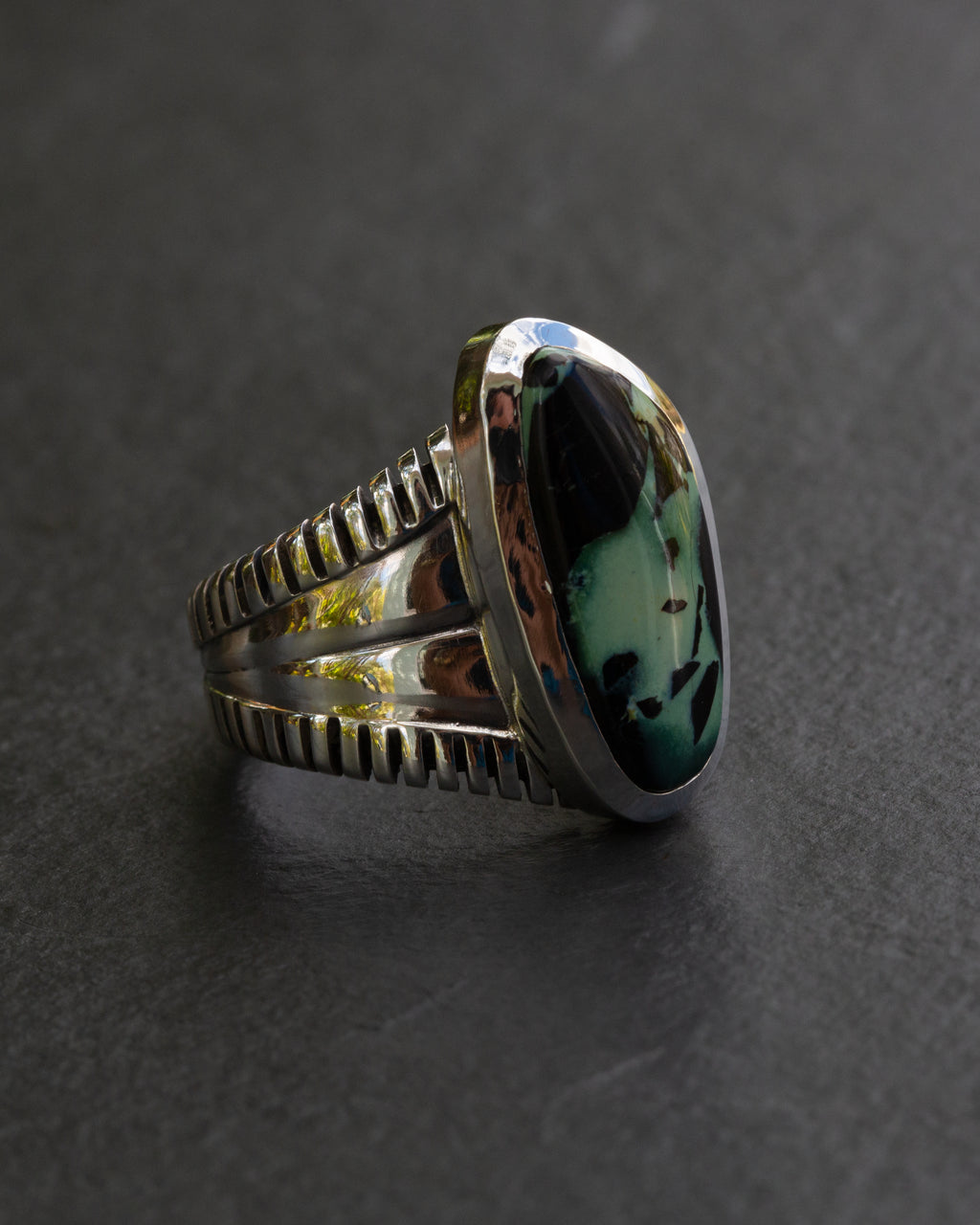 Size 11.5 High Grade San Pedro Variscite Statement Ring