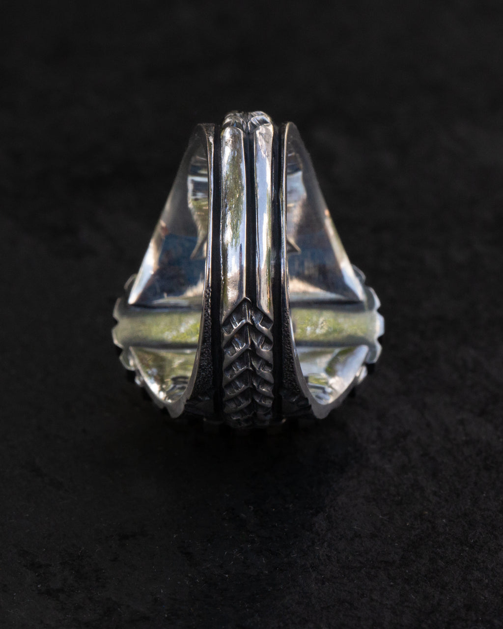 Incredible Size 12.5 Natural High Grade Webbed Bisbee Turquoise Stamped, Chased, and Textured Ring