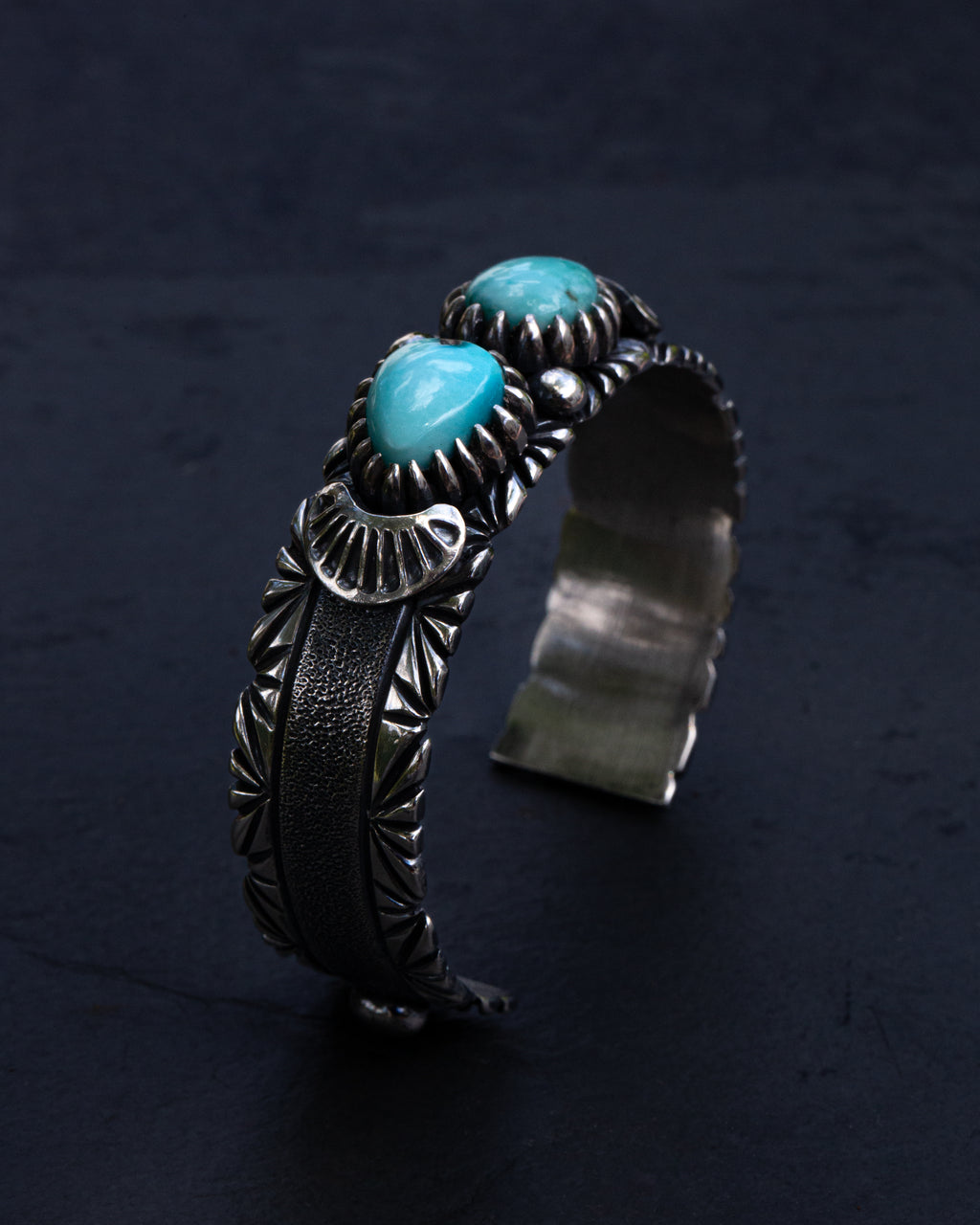 Beautiful Size 5.75" Dry Creek Turquoise Cocktail Bracelet Cuff