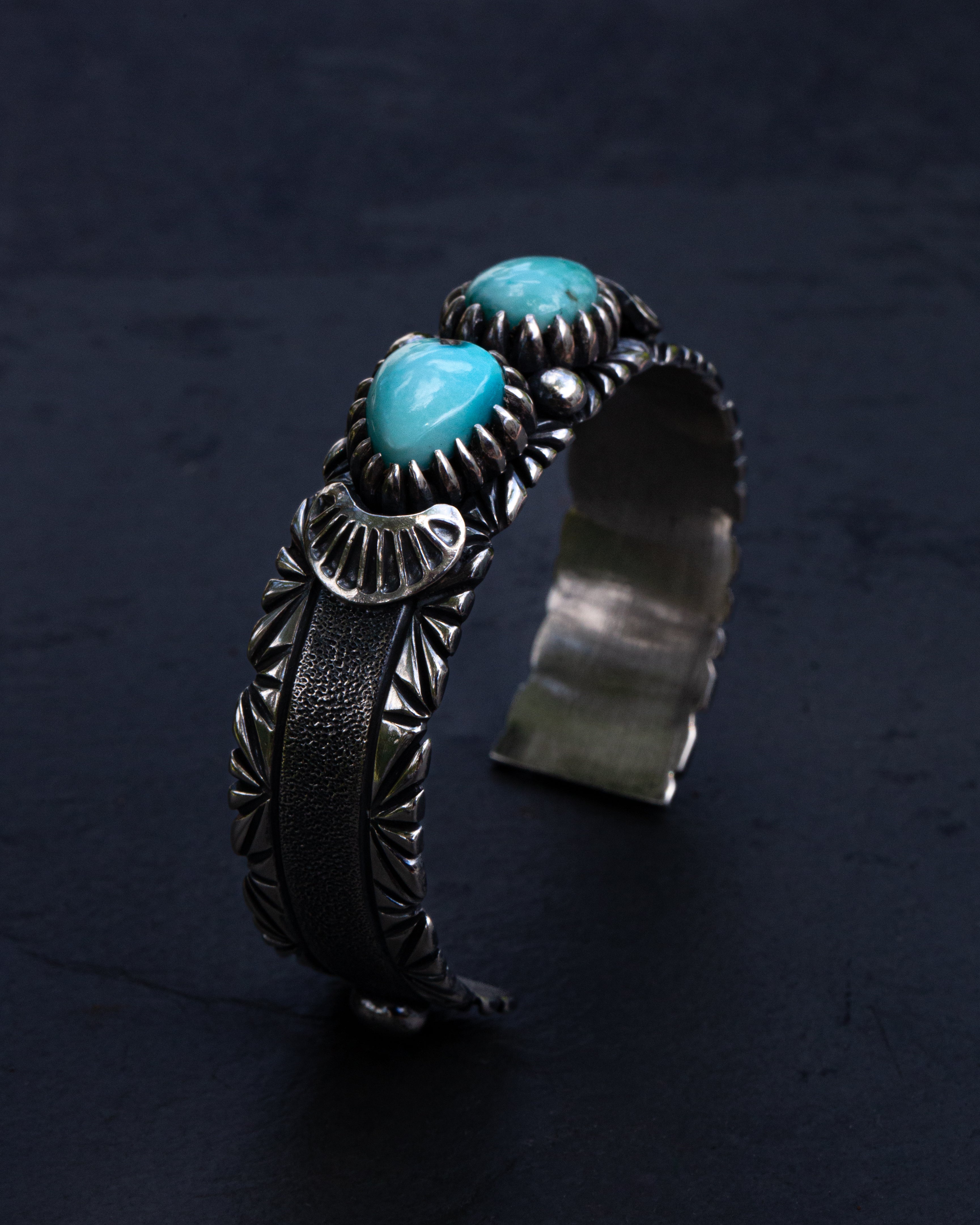Beautiful Size 5.75" Dry Creek Turquoise Cocktail Bracelet Cuff