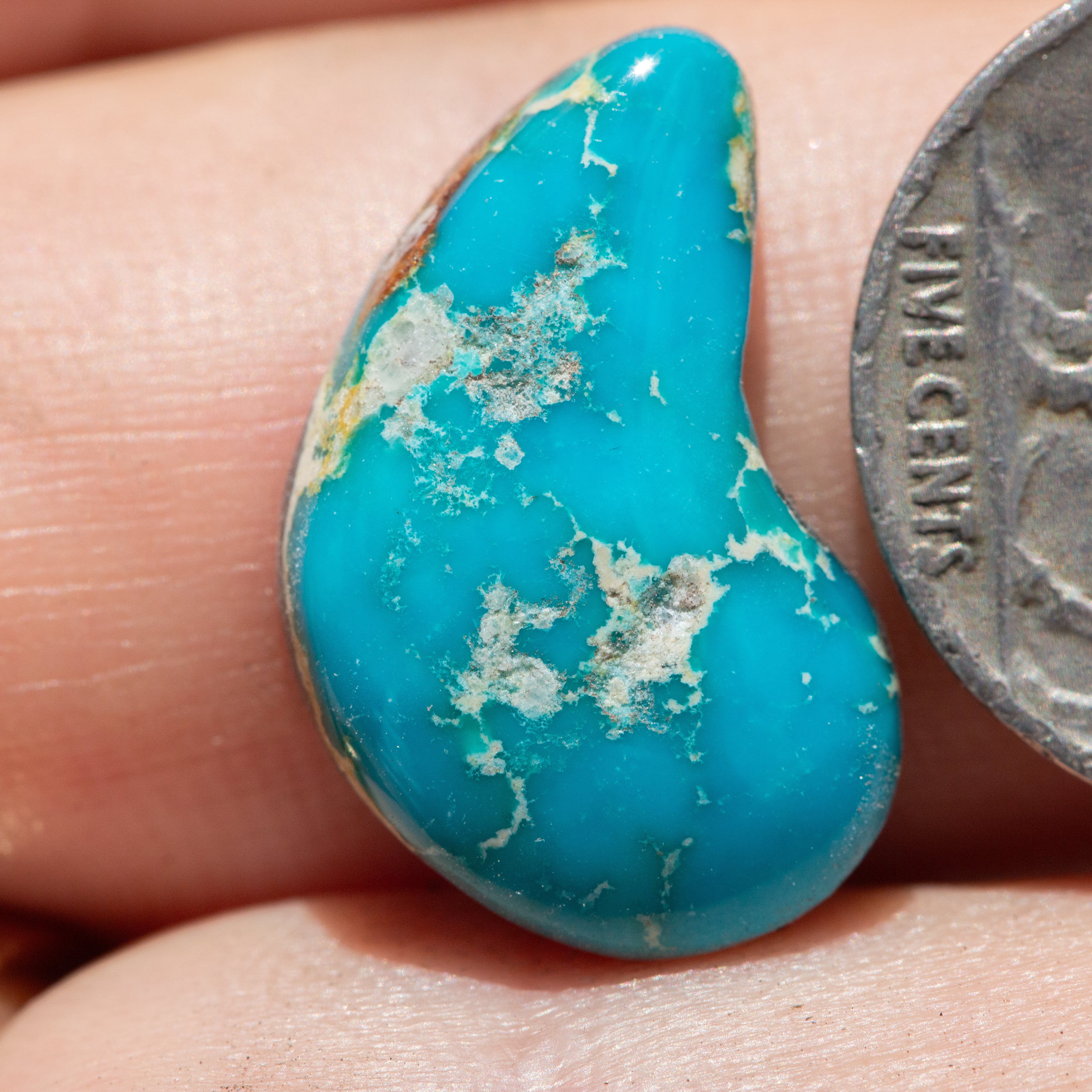Paisley Shaped Turquoise Mountain Turquoise Cabochon
