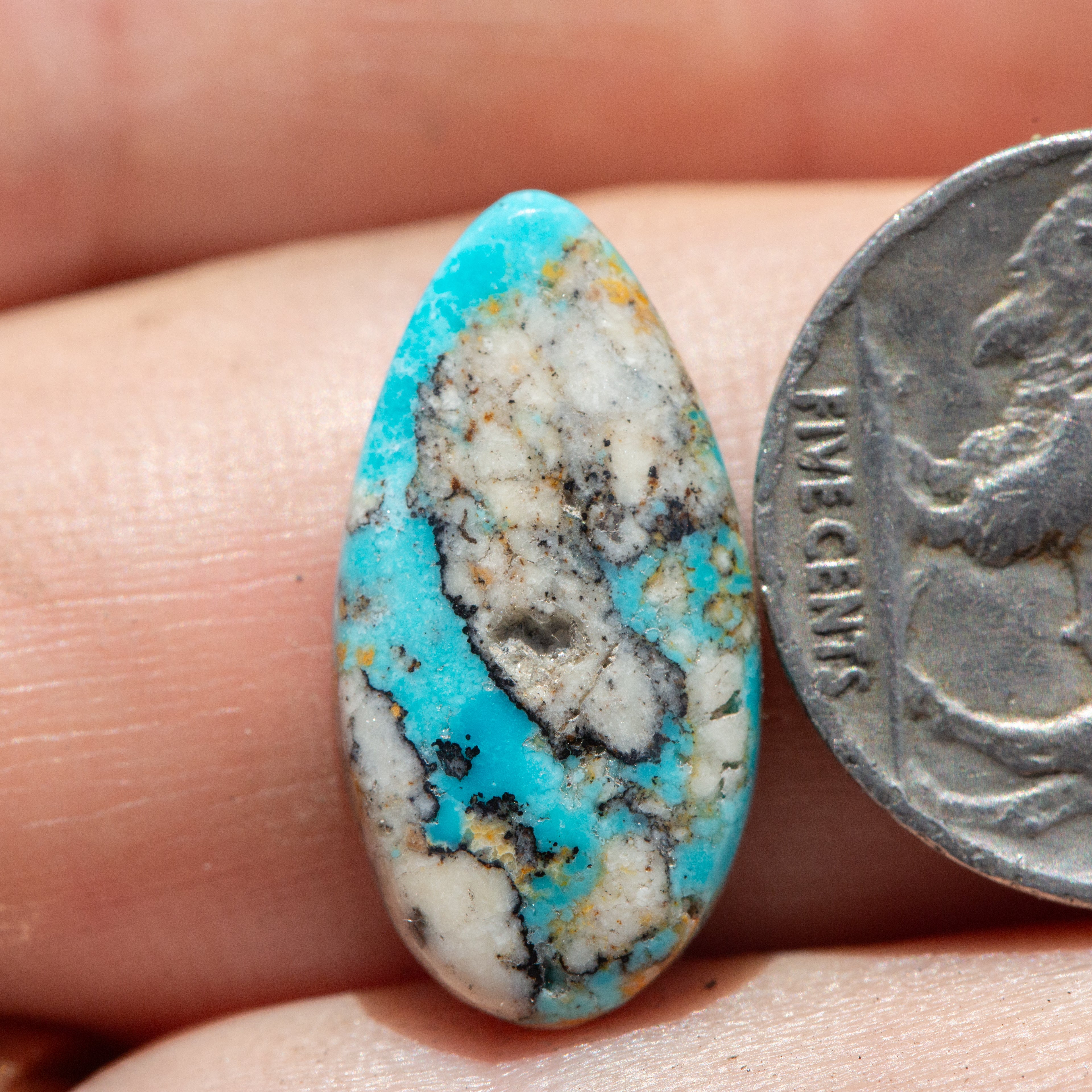 Teardrop Shaped Kingman Turquoise Cabochon