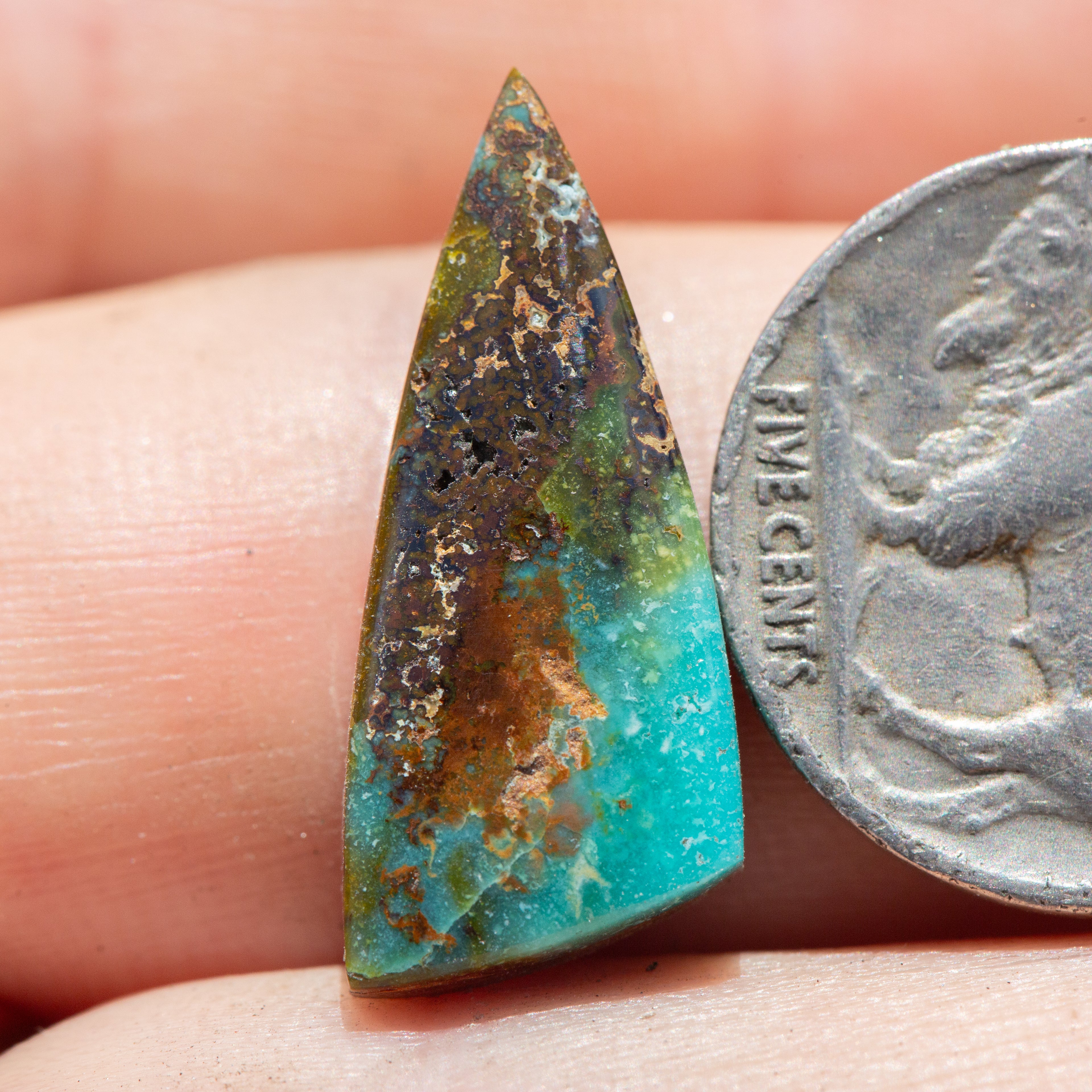 Triangular Shaped Natural Fox Turquoise Cabochon