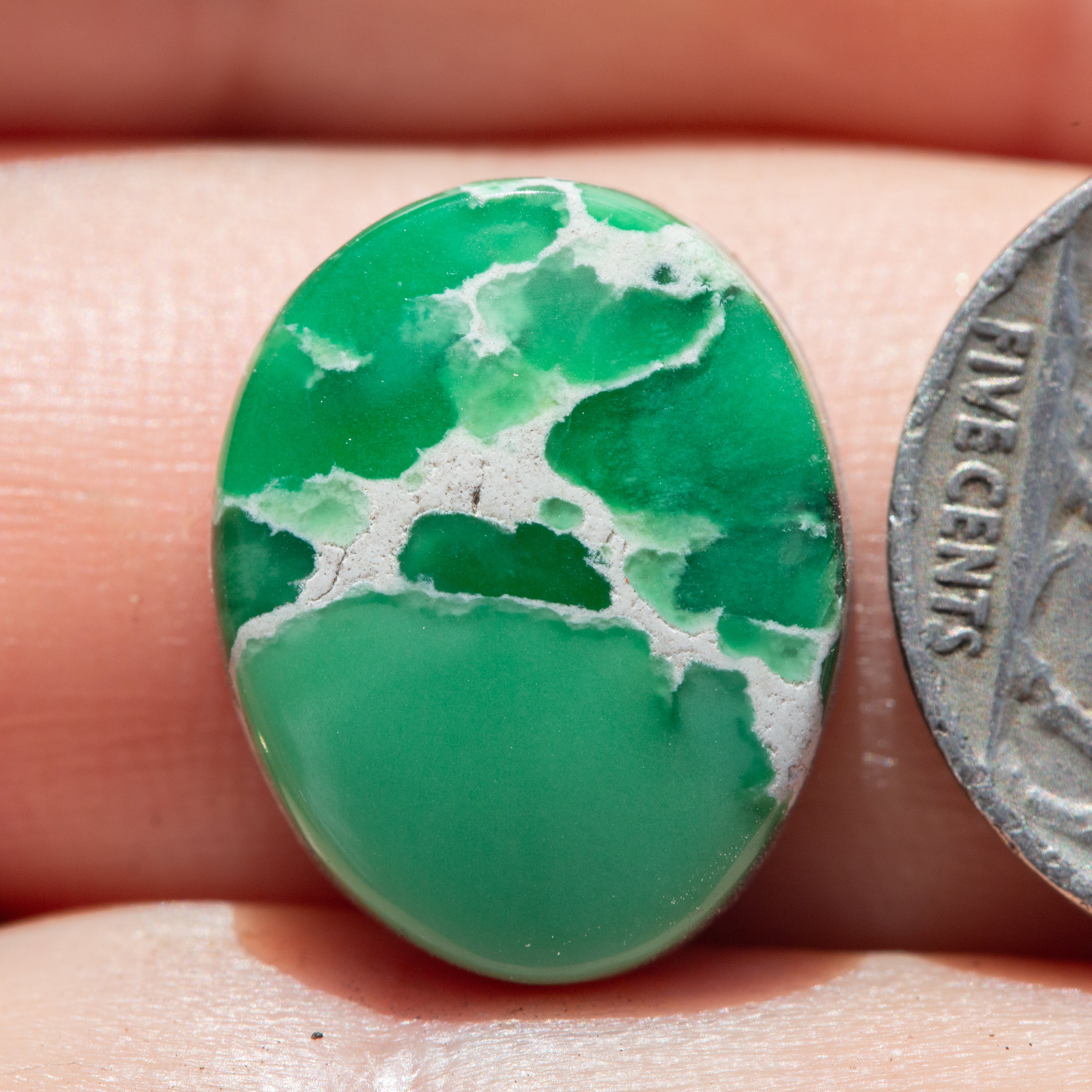 Pear Shaped Natural High Grade Spiderweb Lucin Variscite Cabochon