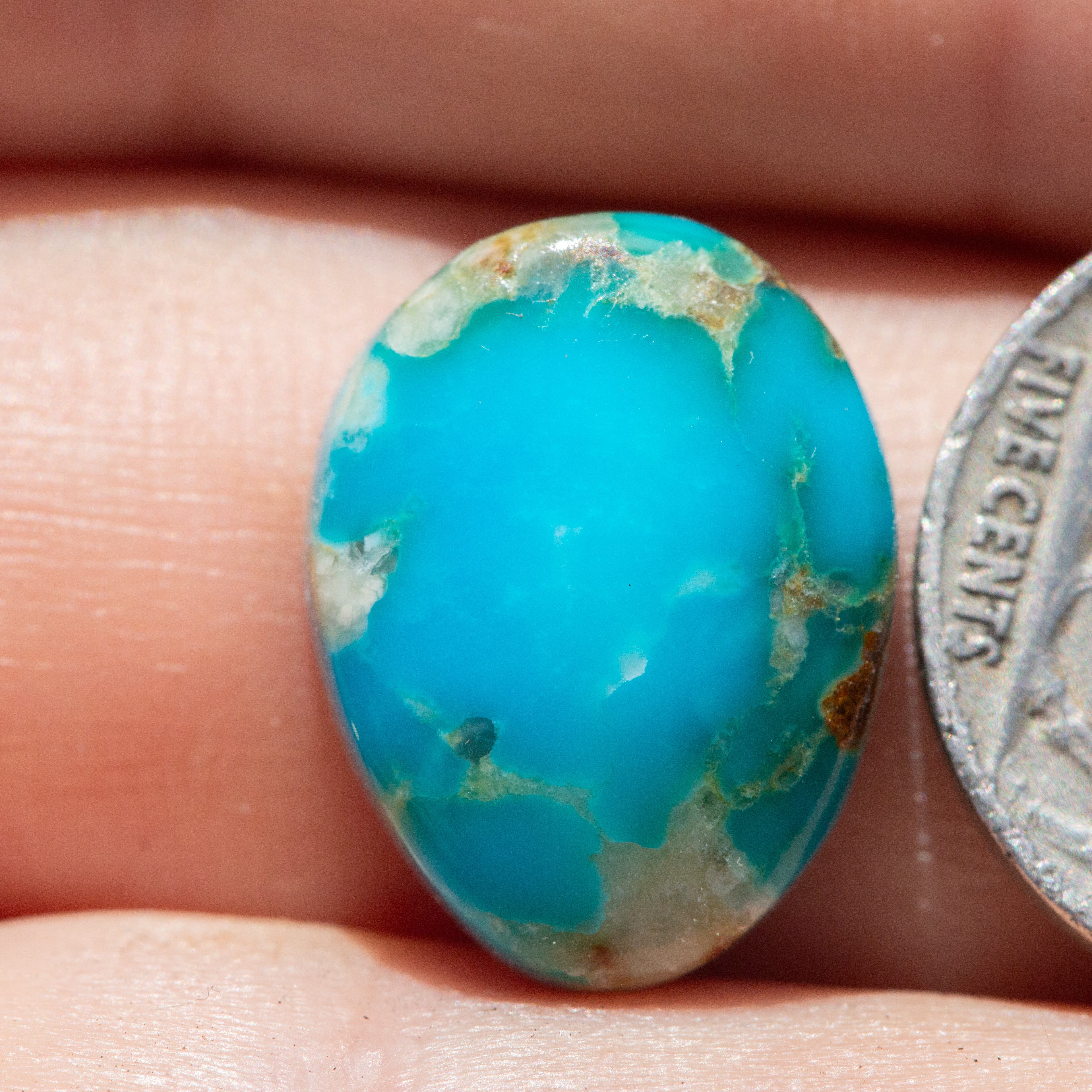 Pear Shaped Hardy Pit Turquoise Mountain Cabochon