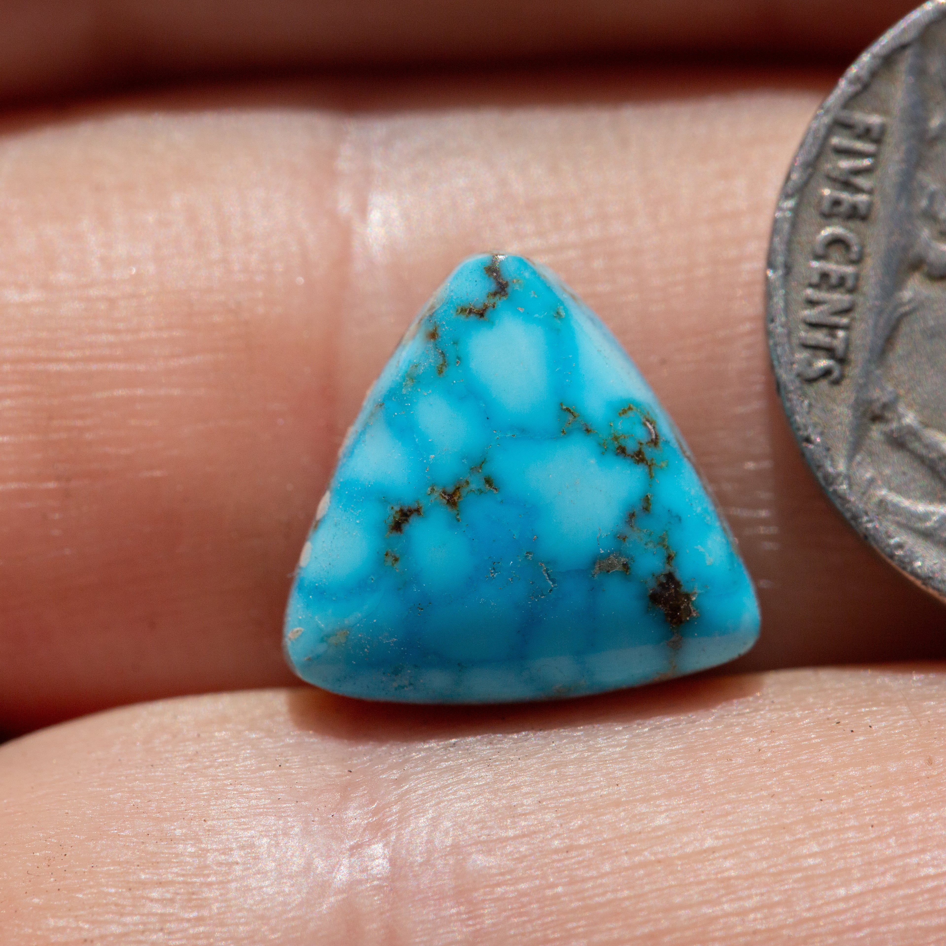 Diamond Shaped Red Web Kingman Turquoise Cabochon