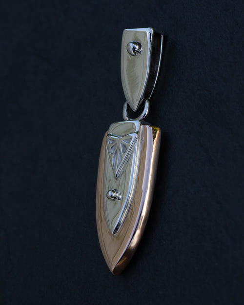 Gem Bronze and Sterling Silver Pendant