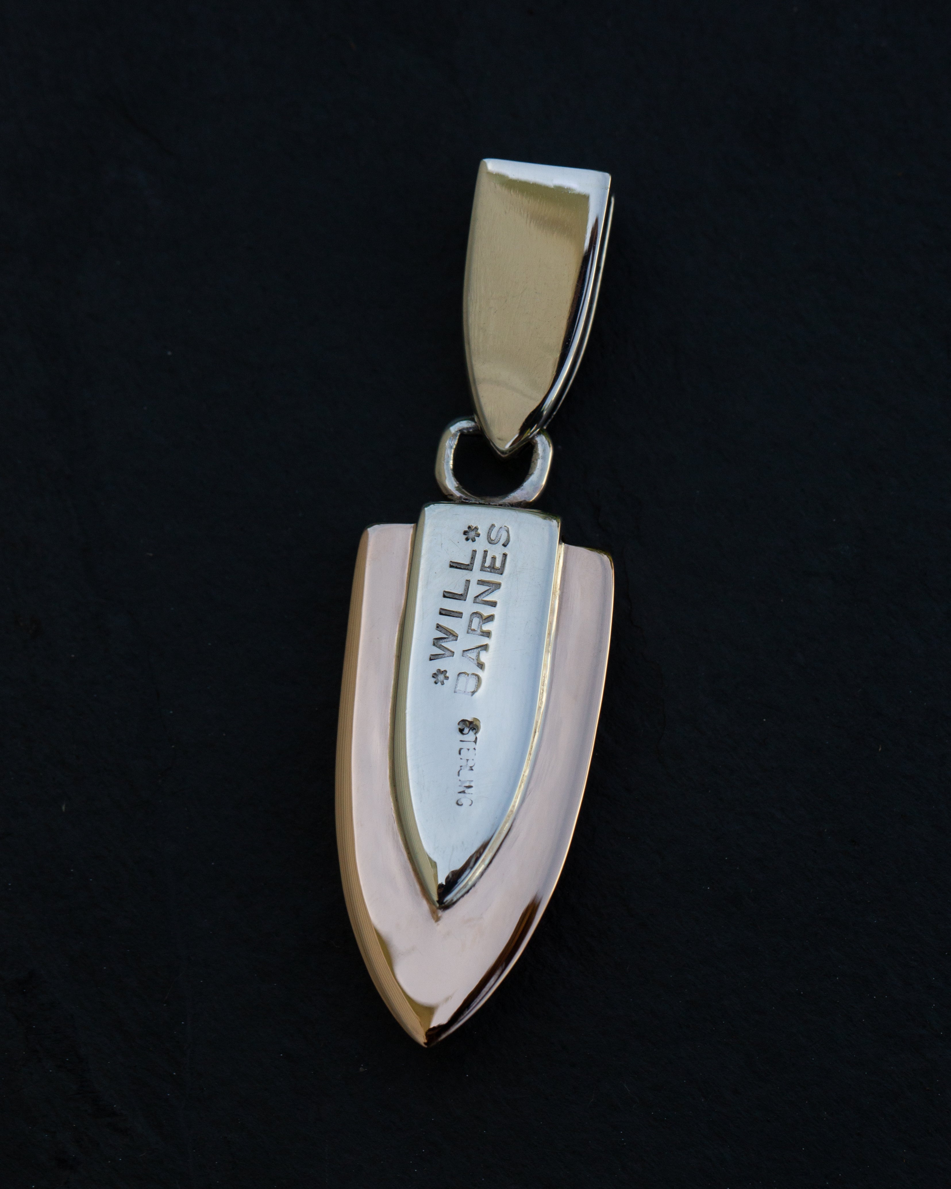 Gem Bronze and Sterling Silver Pendant