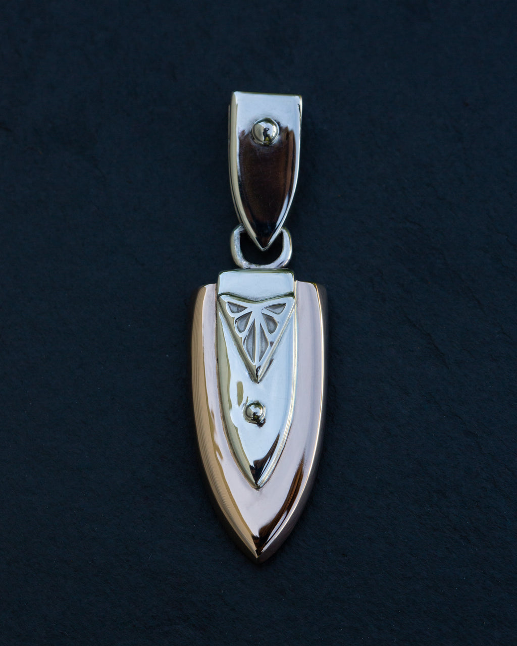 Gem Bronze and Sterling Silver Pendant