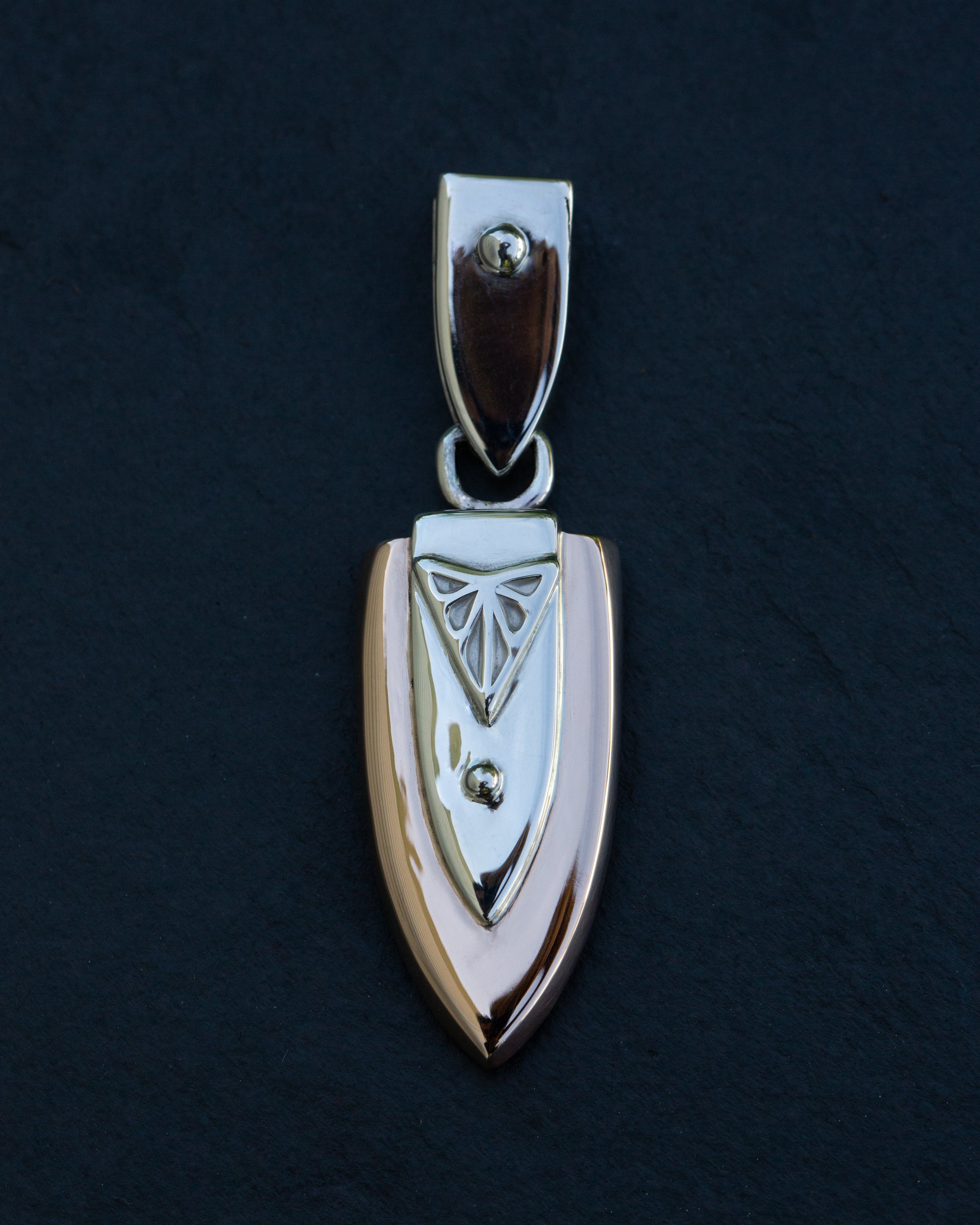 Gem Bronze and Sterling Silver Pendant