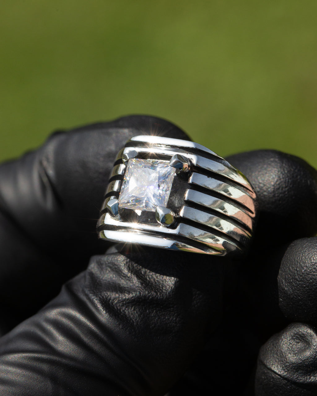 4ct Moissanite Statement Ring – Bold Handcrafted Design, Size 12.5