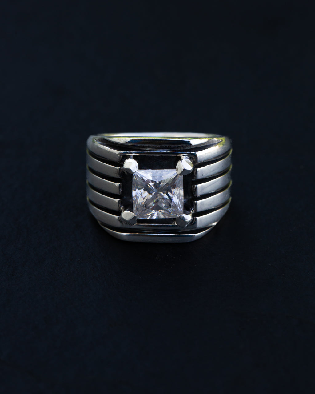4ct Moissanite Statement Ring – Bold Handcrafted Design, Size 12.5