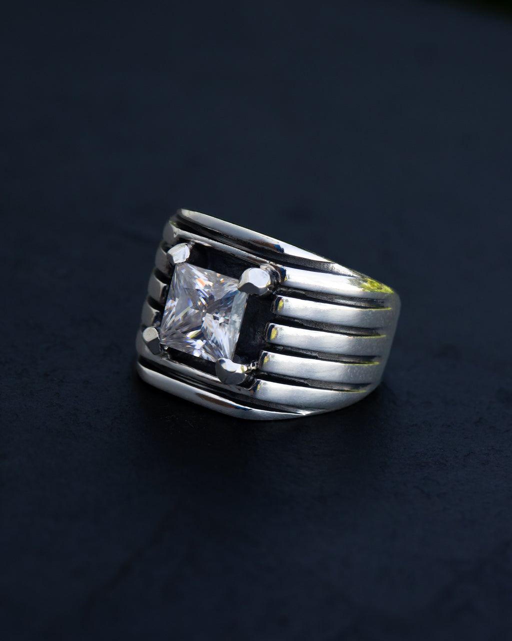 4ct Moissanite Statement Ring – Bold Handcrafted Design, Size 12.5