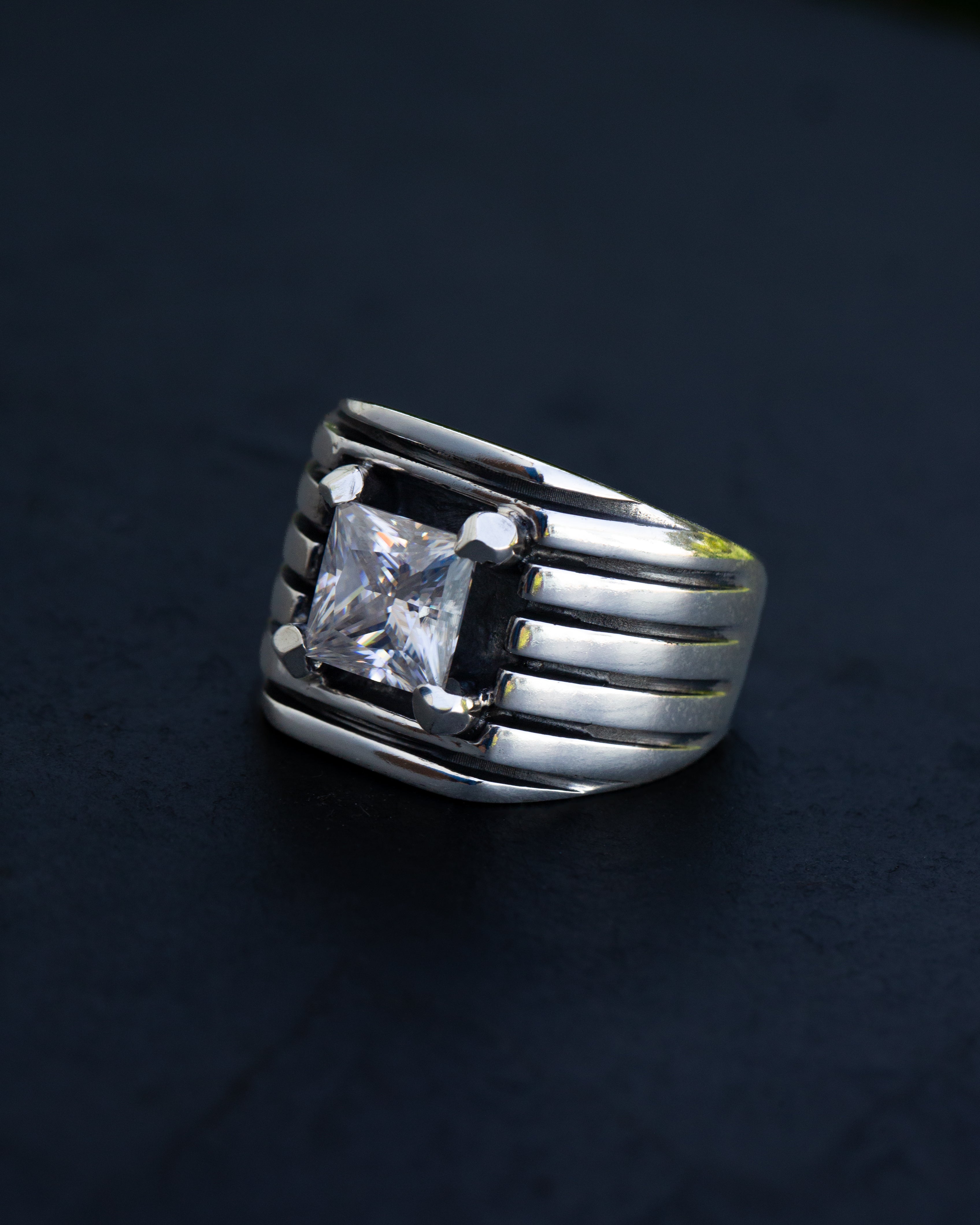 4ct Moissanite Statement Ring – Bold Handcrafted Design, Size 12.5