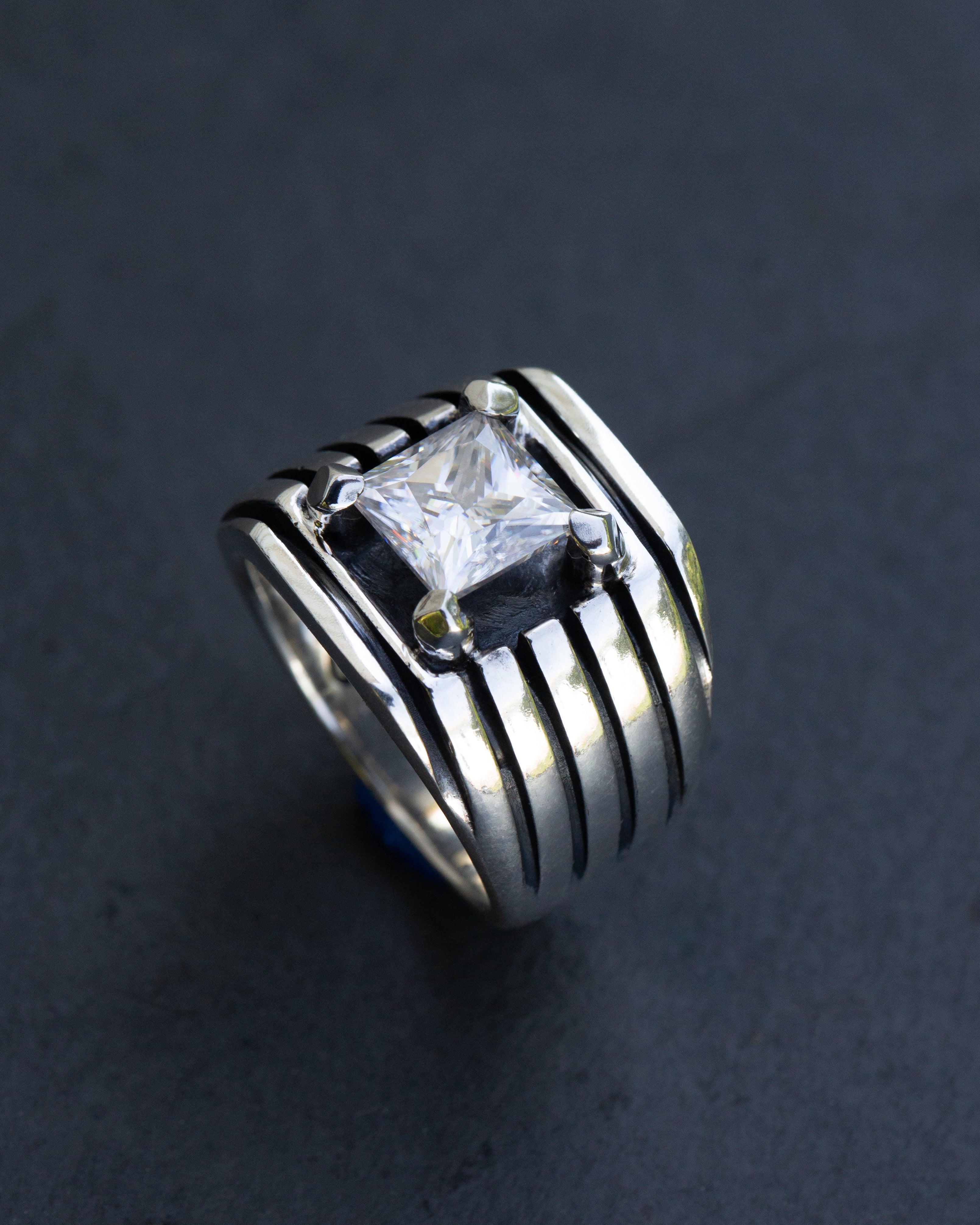 4ct Moissanite Statement Ring – Bold Handcrafted Design, Size 12.5
