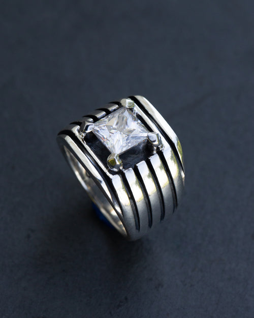 4ct Moissanite Statement Ring – Bold Handcrafted Design, Size 12.5