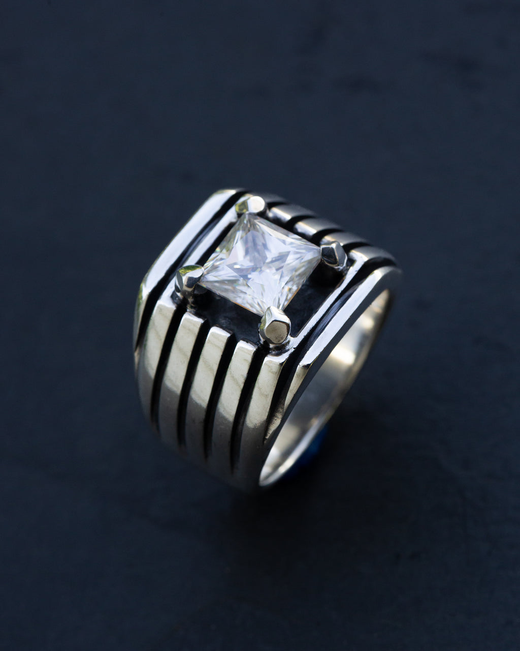 4ct Moissanite Statement Ring – Bold Handcrafted Design, Size 12.5
