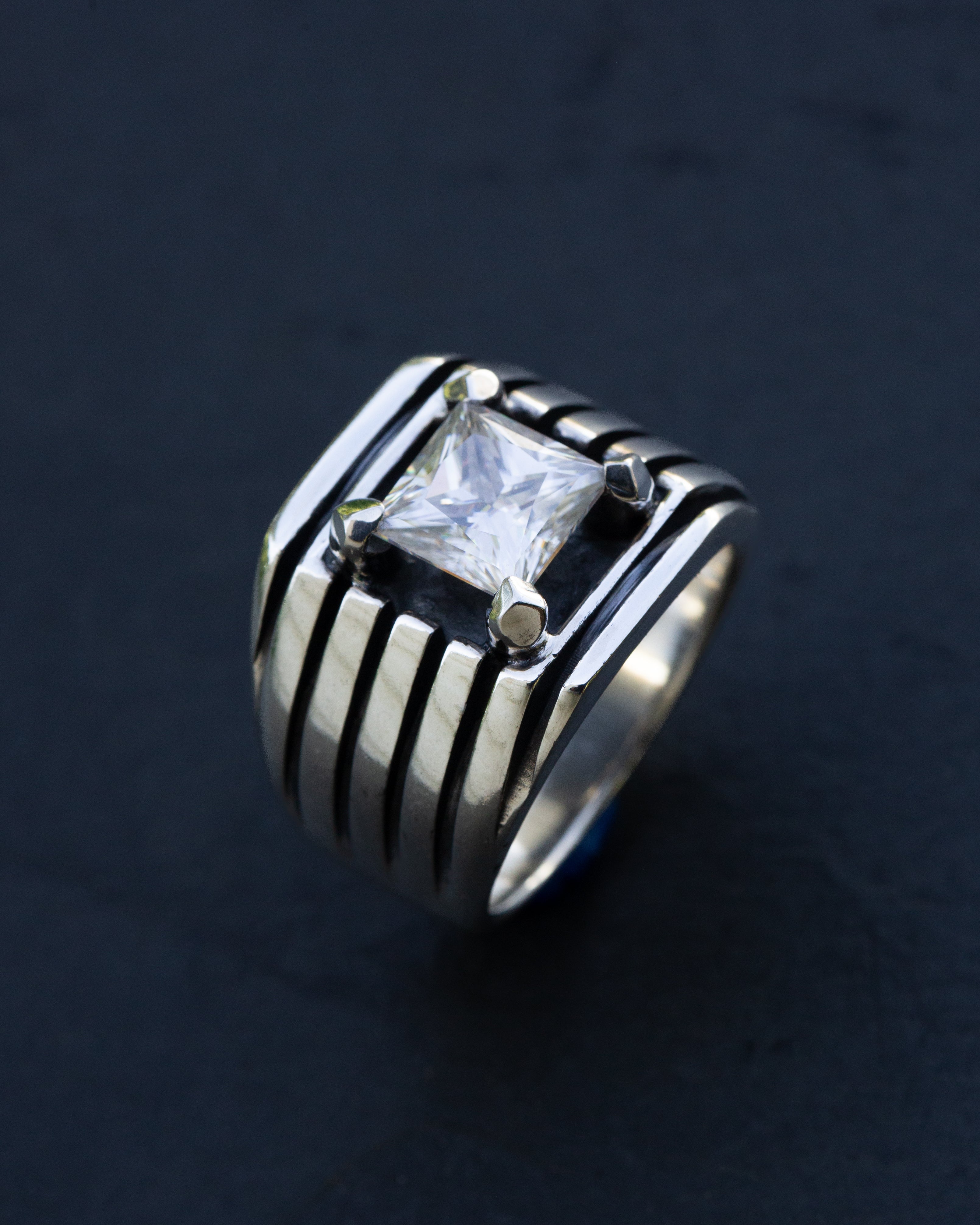 4ct Moissanite Statement Ring – Bold Handcrafted Design, Size 12.5