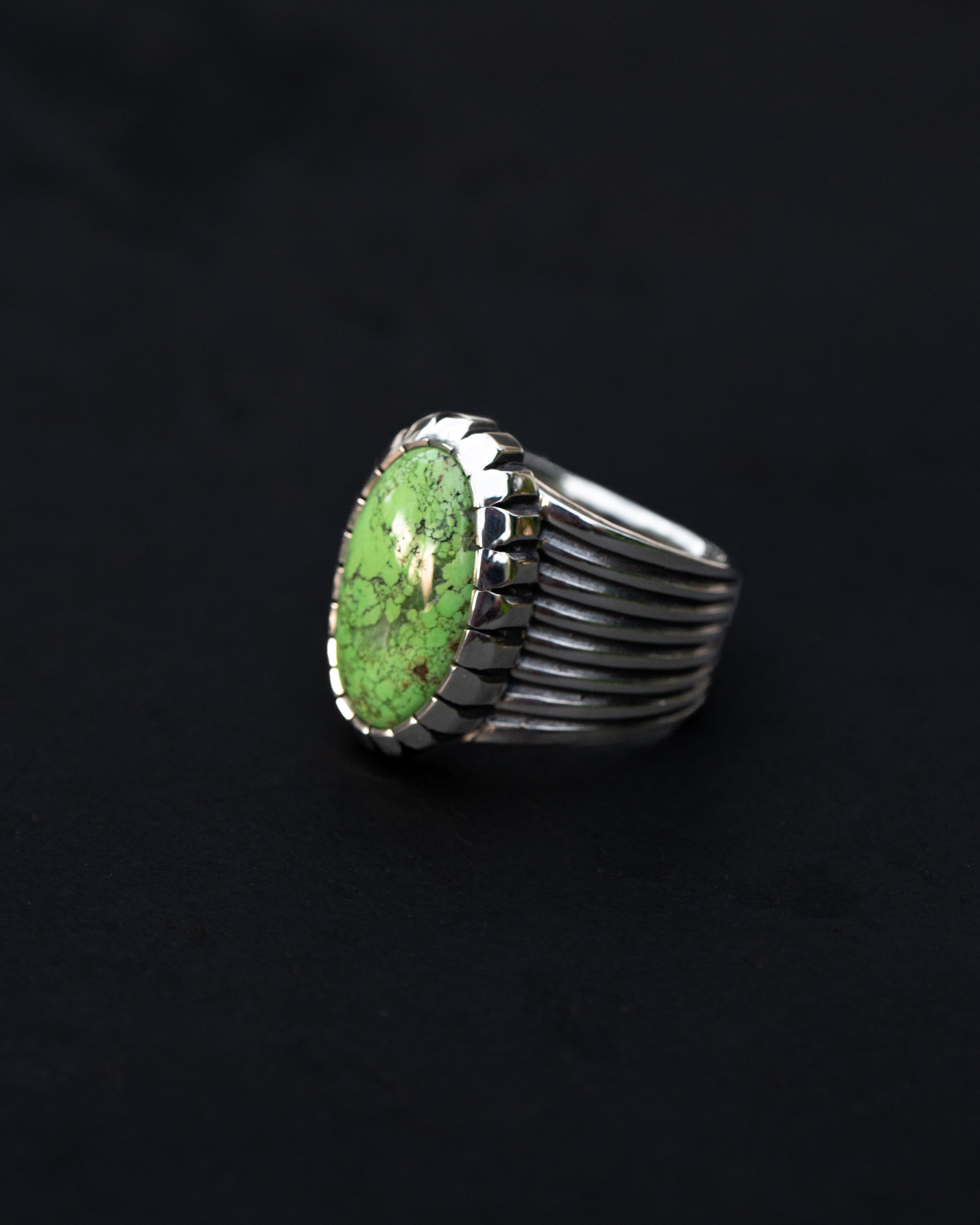 Size 10 1/2 Fish Tail Design Hand Chased Statement Ring