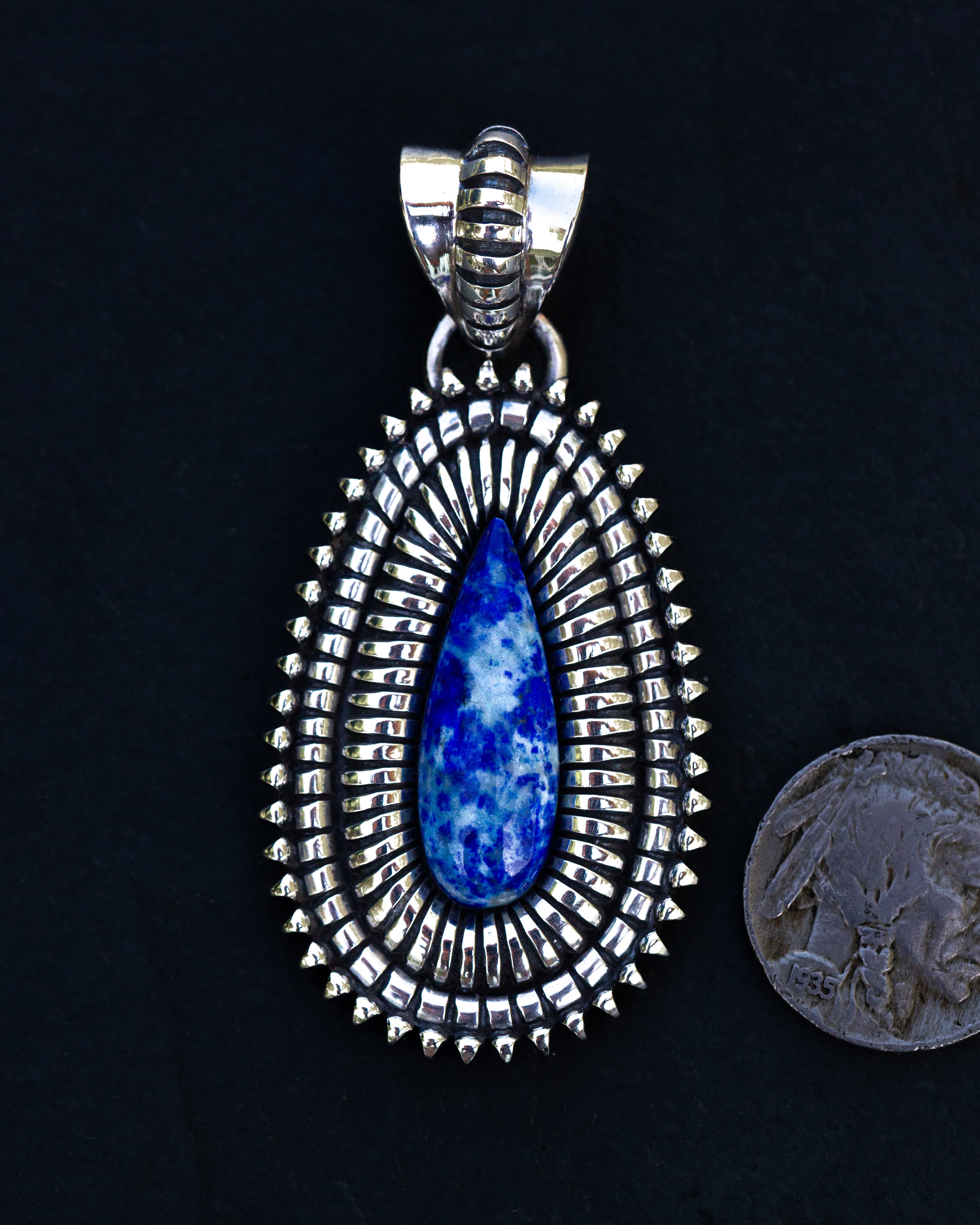 Heirloom Lapis Lazuli Handcrafted Statement Pendant