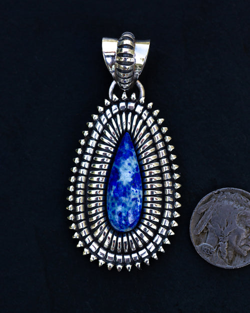 Heirloom Lapis Lazuli Handcrafted Statement Pendant