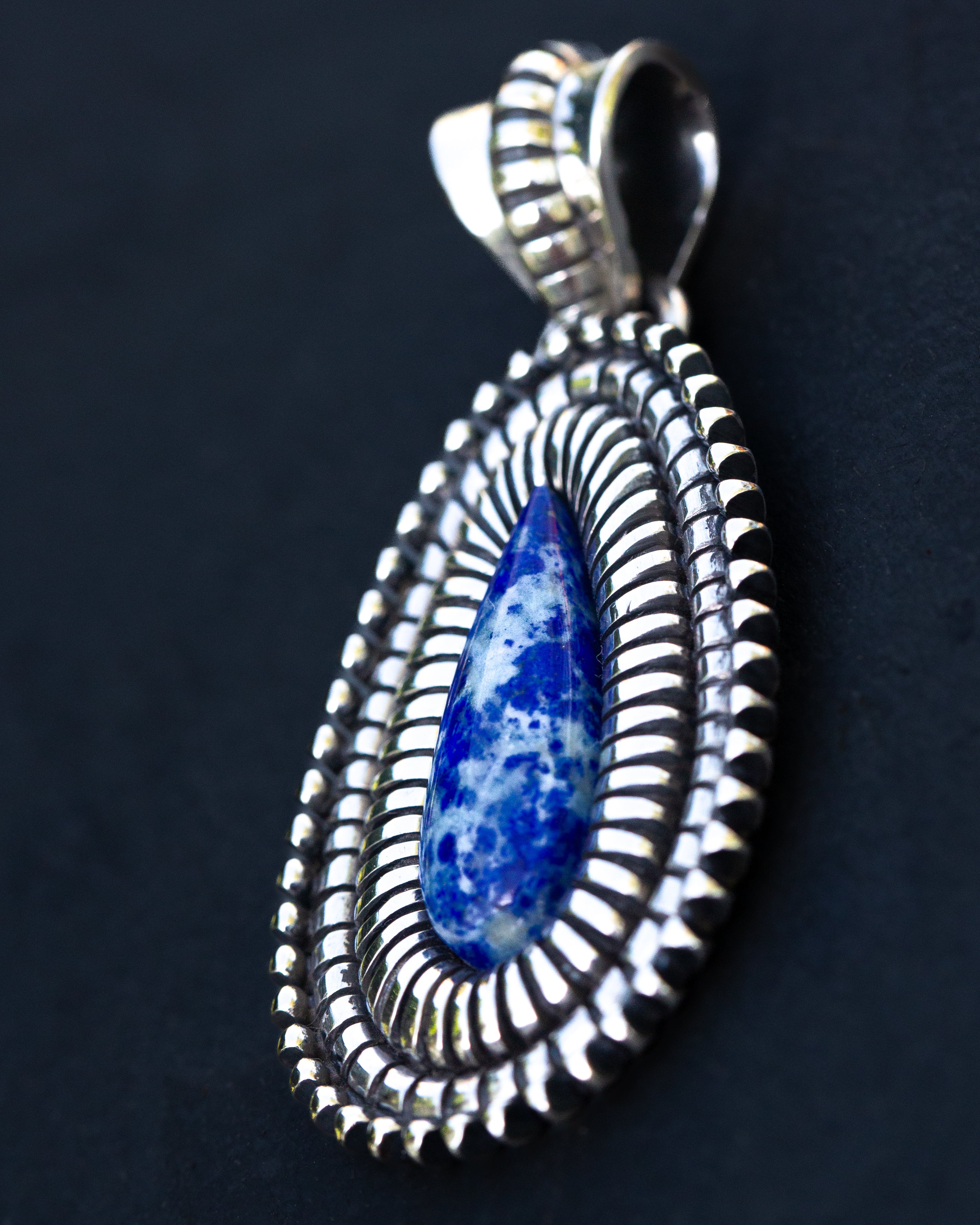 Heirloom Lapis Lazuli Handcrafted Statement Pendant