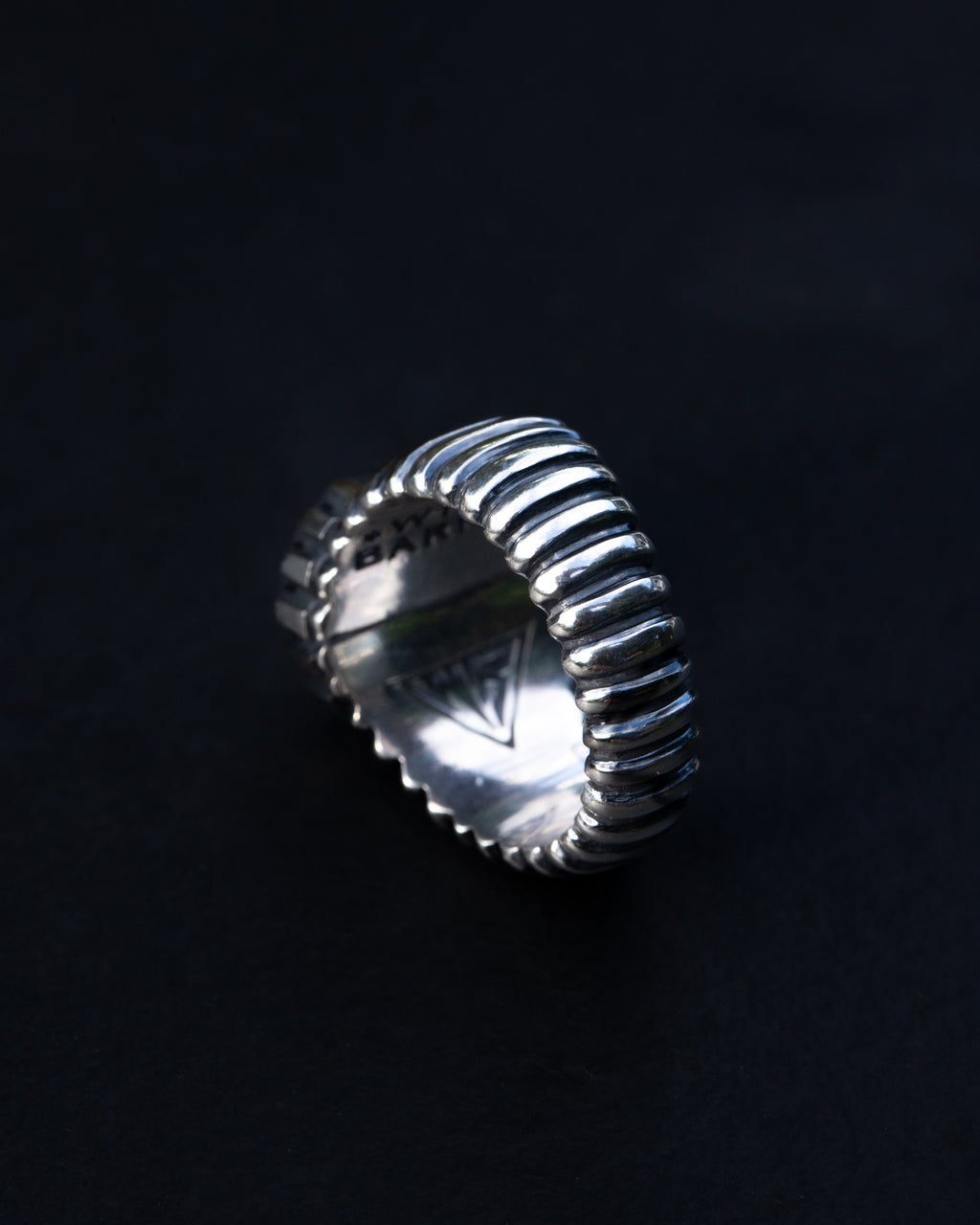 Size 7 3/4 Dry Creek Turquoise Hand Sculpted Cocktail Ring w/ Picketed Chisel Style Castellated Bezel