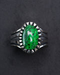Size 11.5 Maw Sit Sit Sterling Silver Ring w/ Picket Style Castellated Bezel