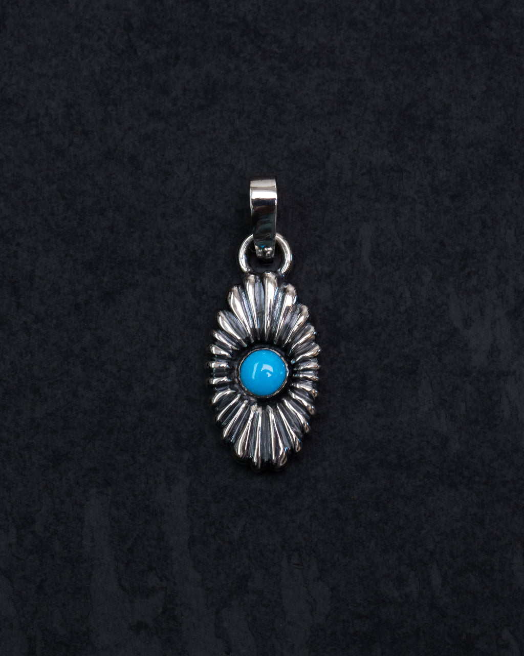 Gorgeous Hand Sculpted Sterling Silver Sleeping Beauty Turquoise Pendant