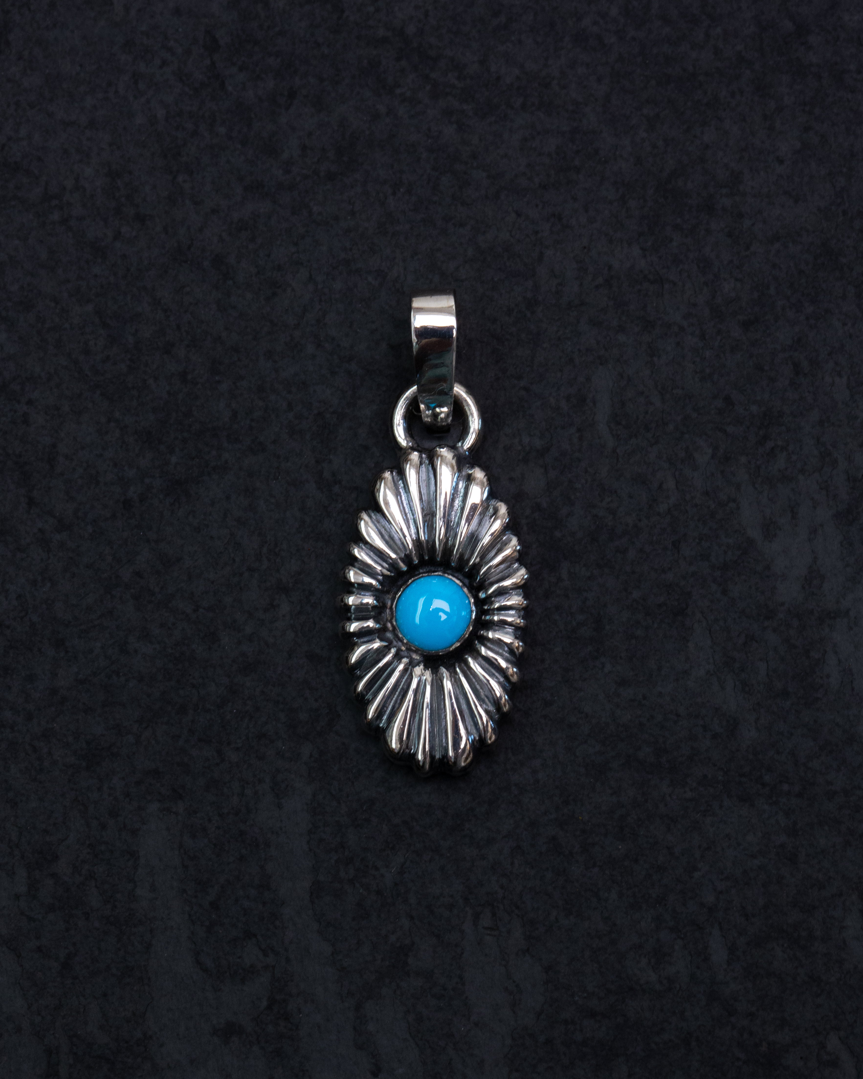 Gorgeous Hand Sculpted Sterling Silver Sleeping Beauty Turquoise Pendant