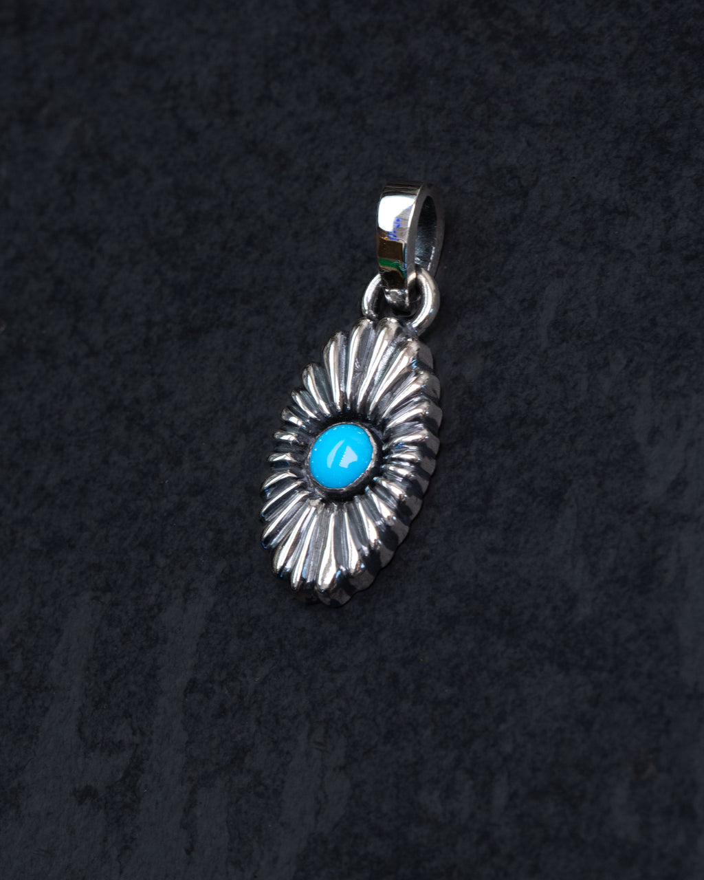 Gorgeous Hand Sculpted Sterling Silver Sleeping Beauty Turquoise Pendant