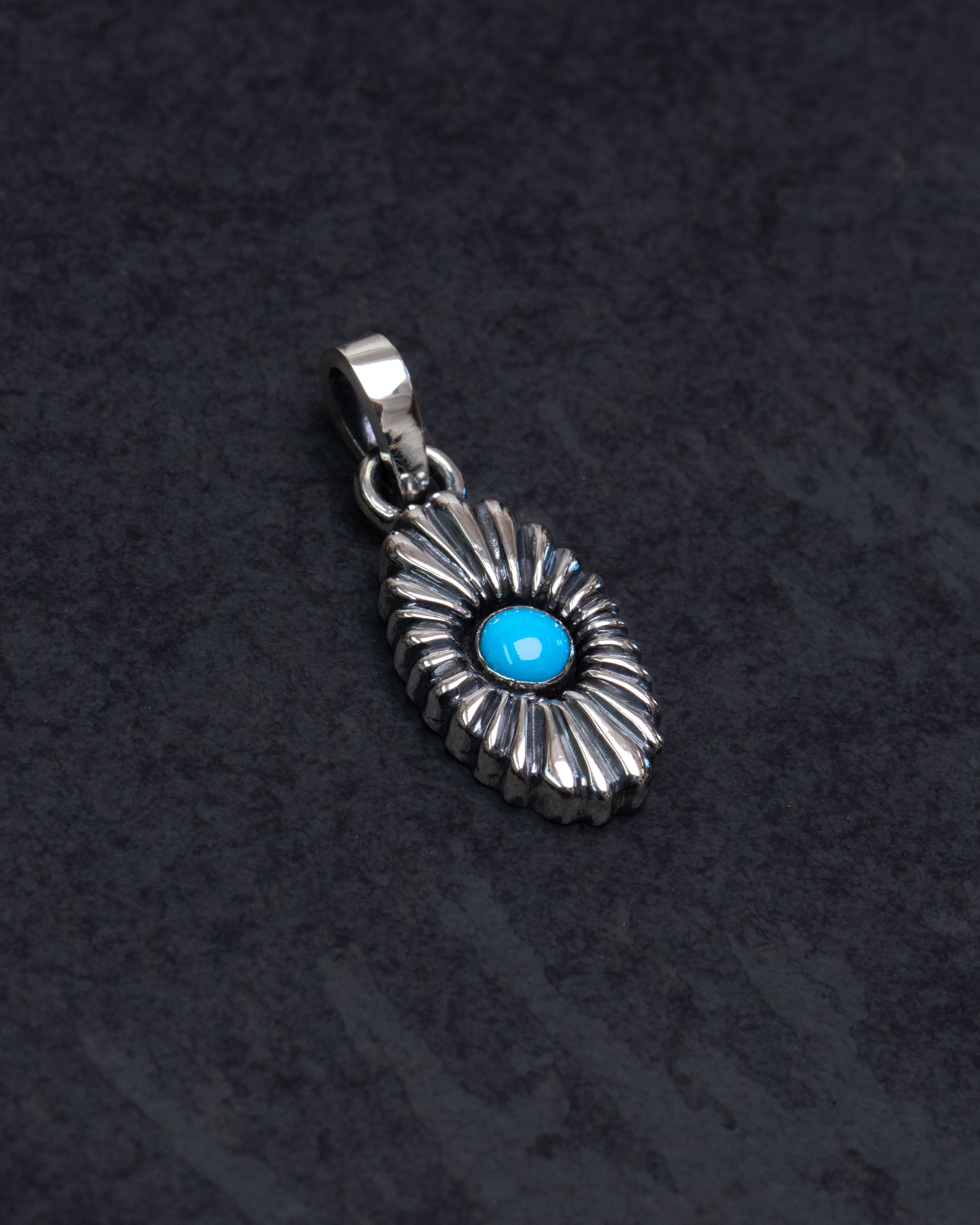 Gorgeous Hand Sculpted Sterling Silver Sleeping Beauty Turquoise Pendant