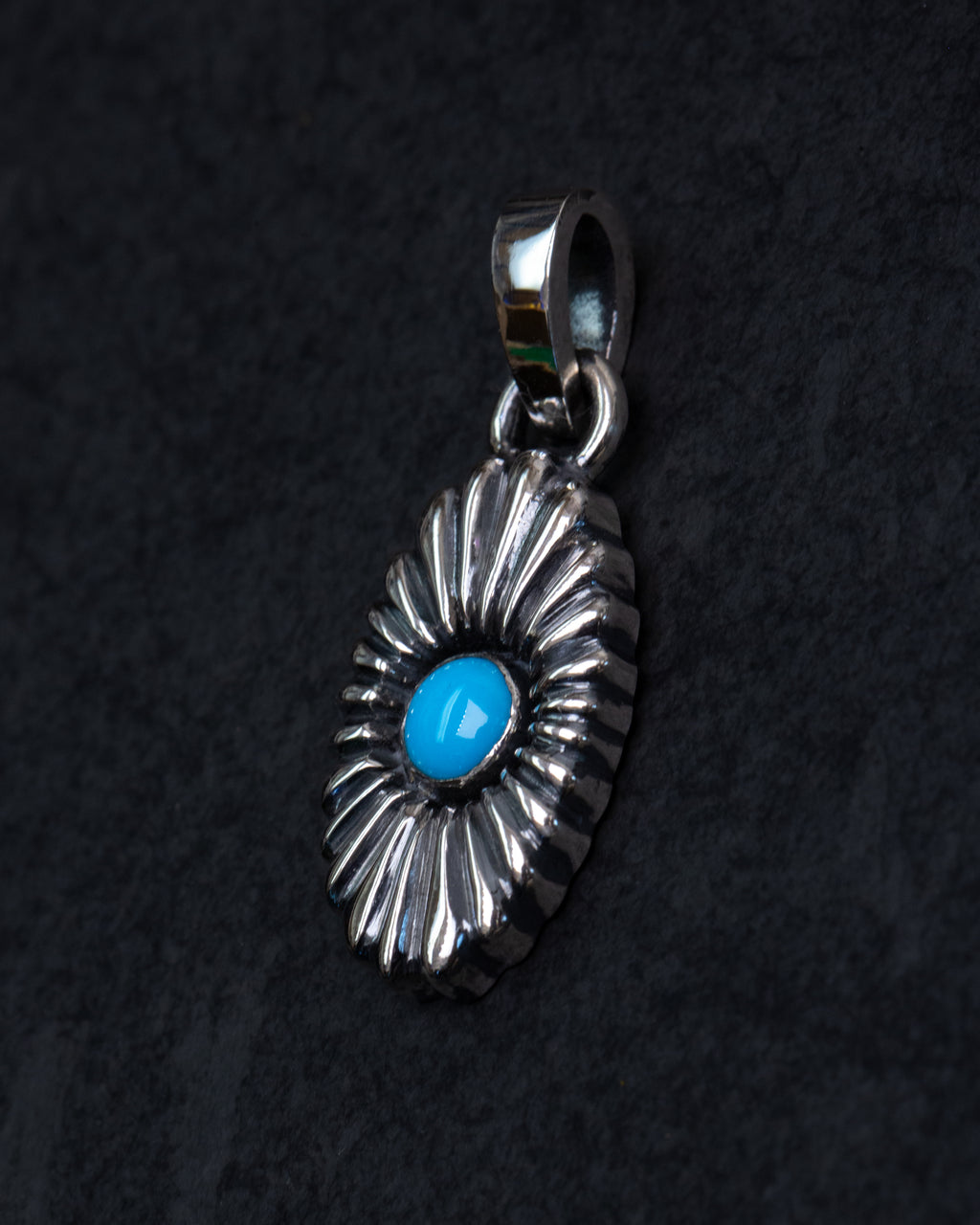 Gorgeous Hand Sculpted Sterling Silver Sleeping Beauty Turquoise Pendant