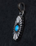 Gorgeous Hand Sculpted Sterling Silver Sleeping Beauty Turquoise Pendant