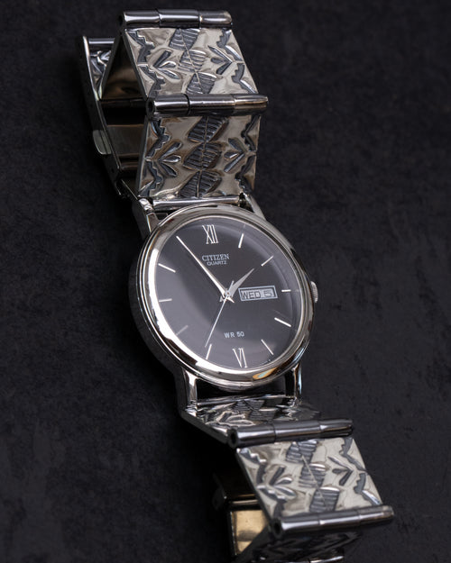 Handmade Stamped Sterling Silver Watch Band Size 7 1/4" - 7 3/4" (read description)