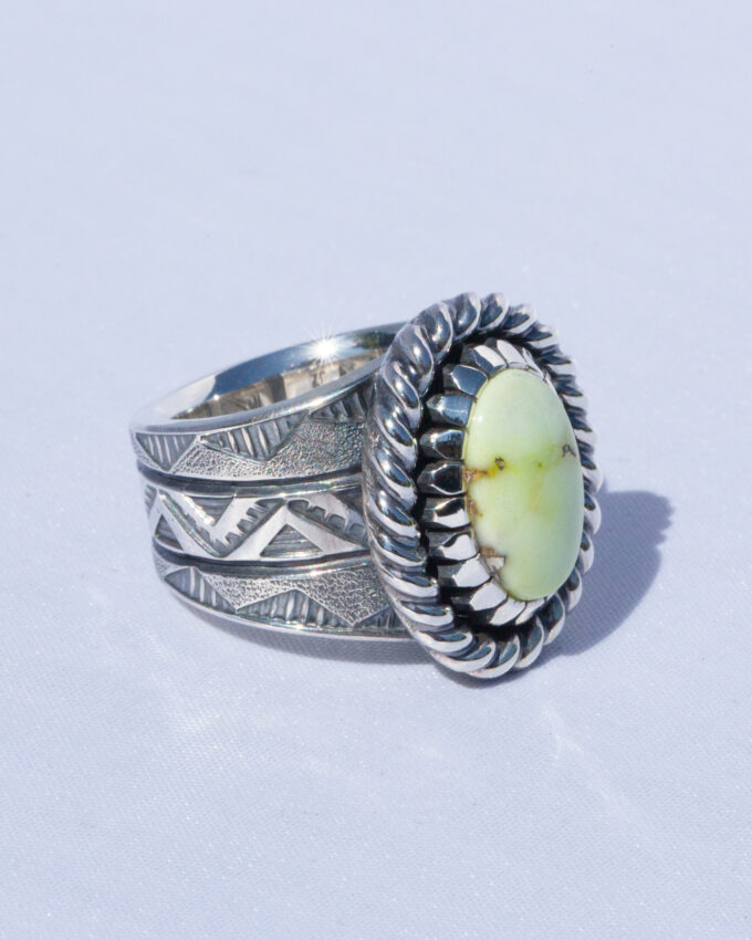Size 10.5 Palomino Variscite Statement Ring With Castellated Bezel