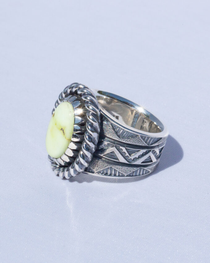 Size 10.5 Palomino Variscite Statement Ring With Castellated Bezel