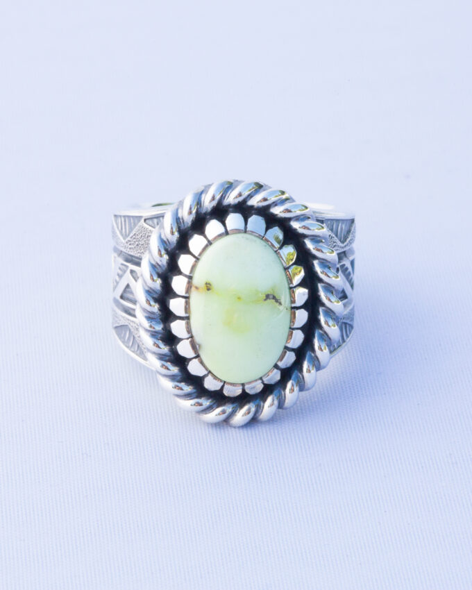 Size 10.5 Palomino Variscite Statement Ring With Castellated Bezel