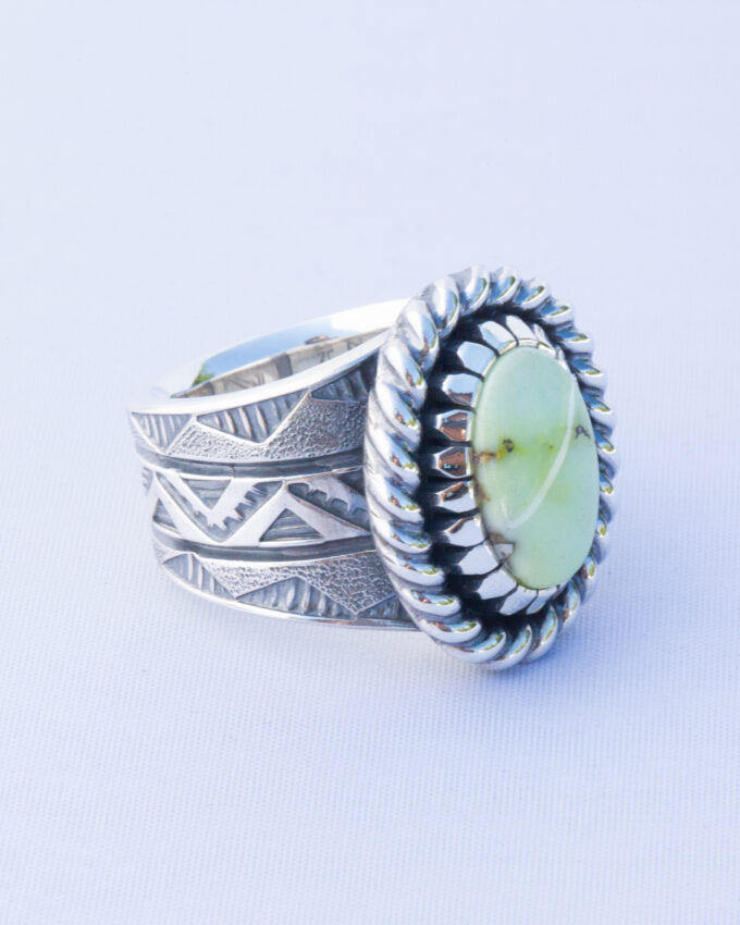 Size 10.5 Palomino Variscite Statement Ring With Castellated Bezel