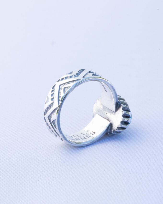 Size 8 Mountains and Valleys Continuous Patterned Egyptian Turquoise Ring